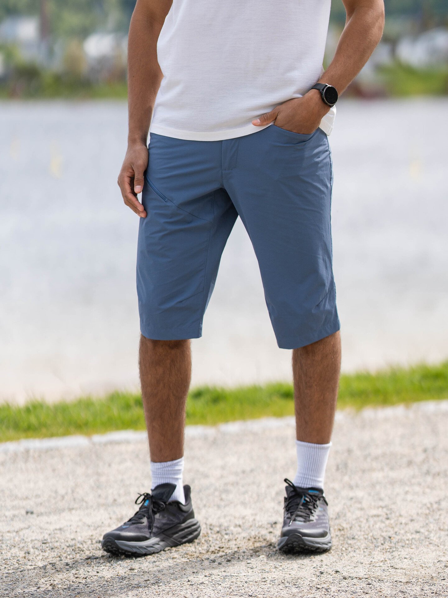 Bergans Vandre Light Softshell Long Shorts Men Granite Blue