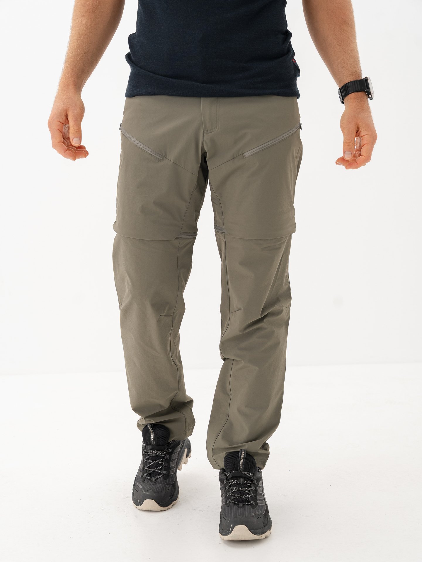 Bergans Convertible Zip-Off Softshell Pants Men Green Mud