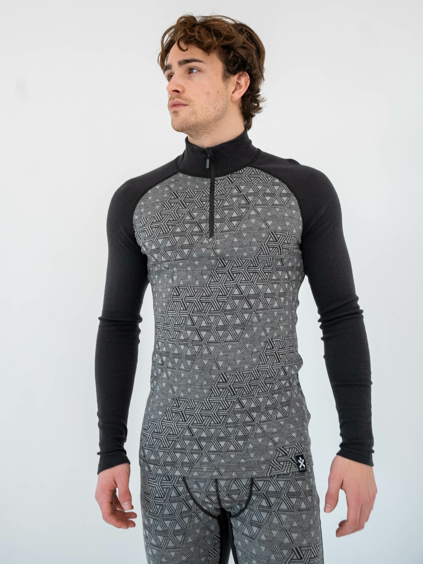 Bula Geo Merino Wool Halfzip Dark Grey