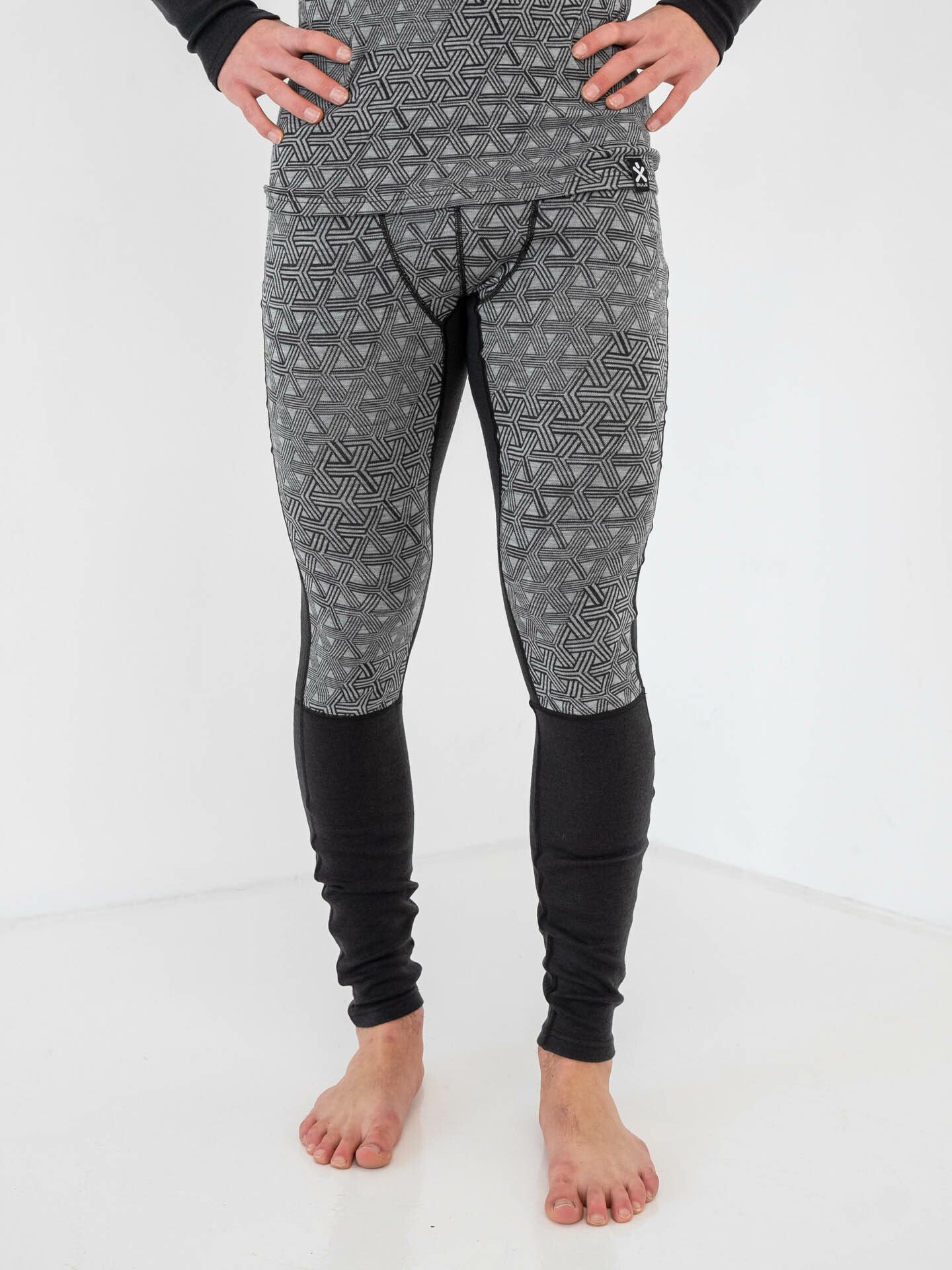 Bula Geo Merino Wool Pants Grey Melange