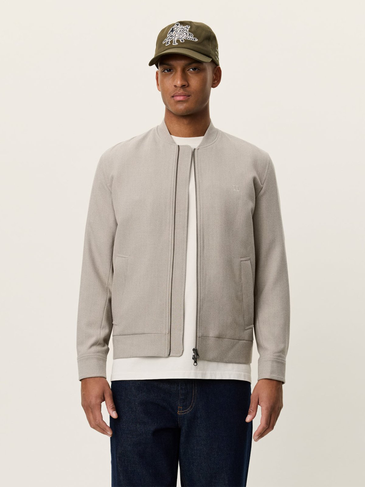 Les Deux Como Regular Bomber Jacket Laurel Oak Sand