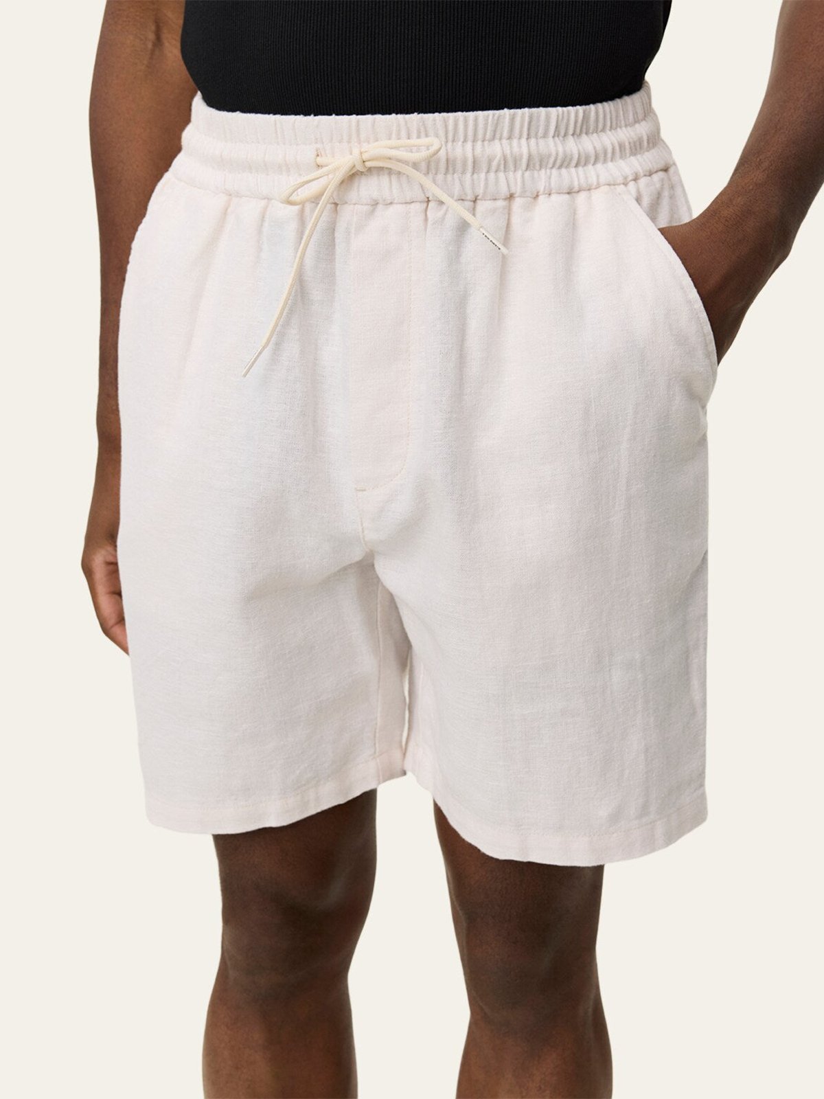Les Deux Otto Linen Shorts Eggnog White