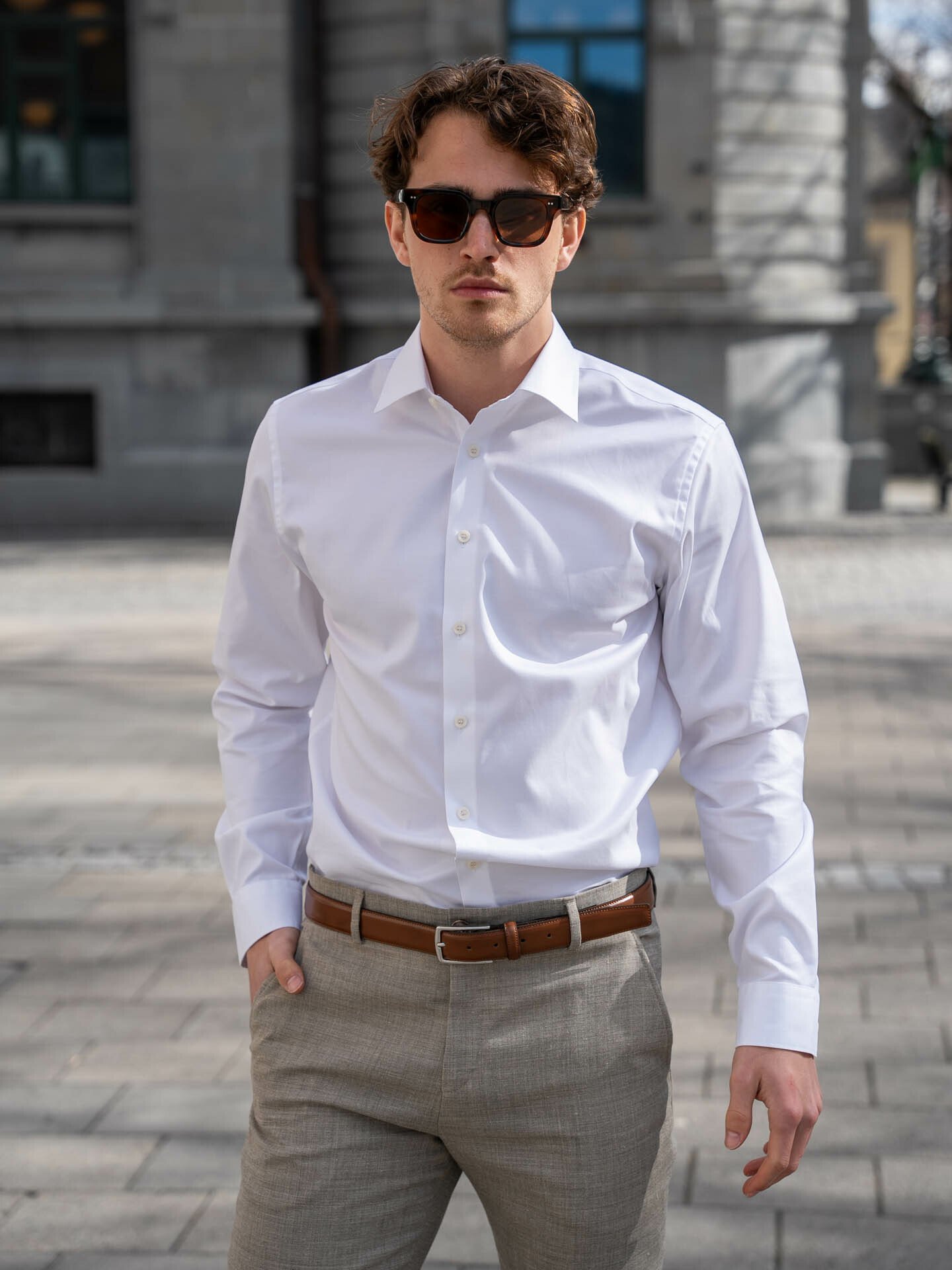 Selected Homme Slim Ethan Shirt Long Sleeve Classic Bright White