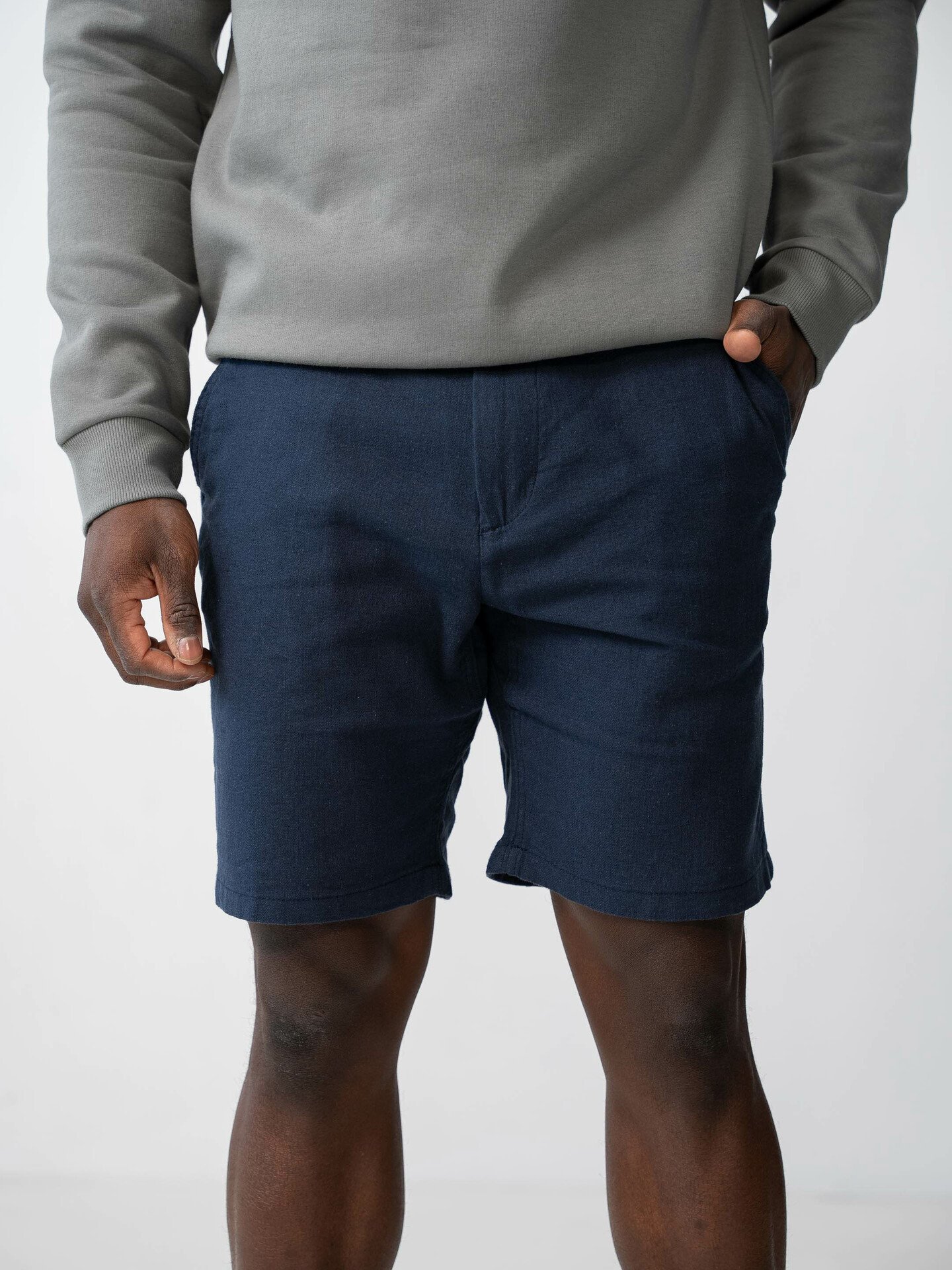 Selected Homme Regular Brody Linen Shorts Dark Sapphire