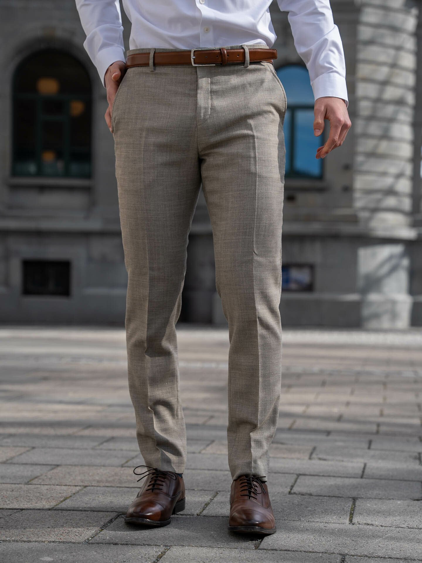 Selected Homme Slim-Oasis Linen Trousers Sand