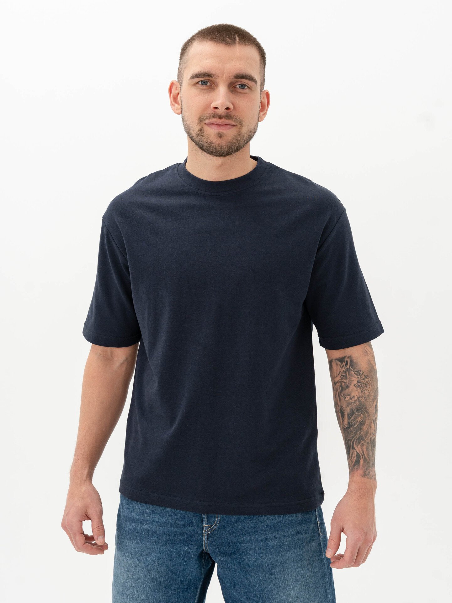 Selected Homme Loose Oscar Short Sleeve O-Neck Tee Sky Captain
