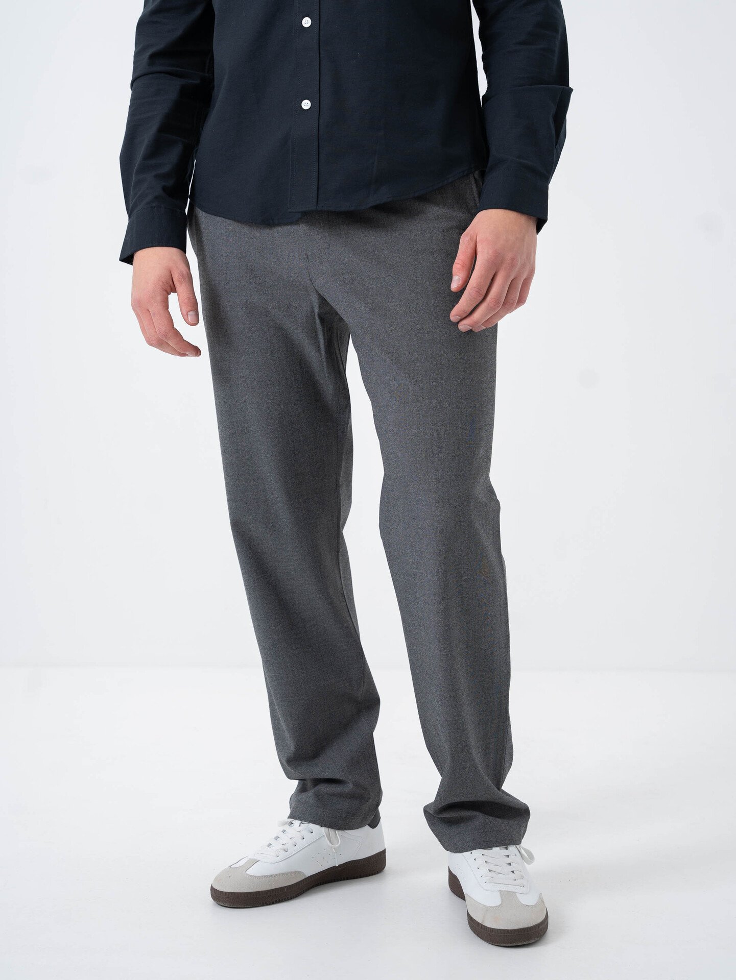 Selected Homme Straight Robert String Flex Pant Grey Melange