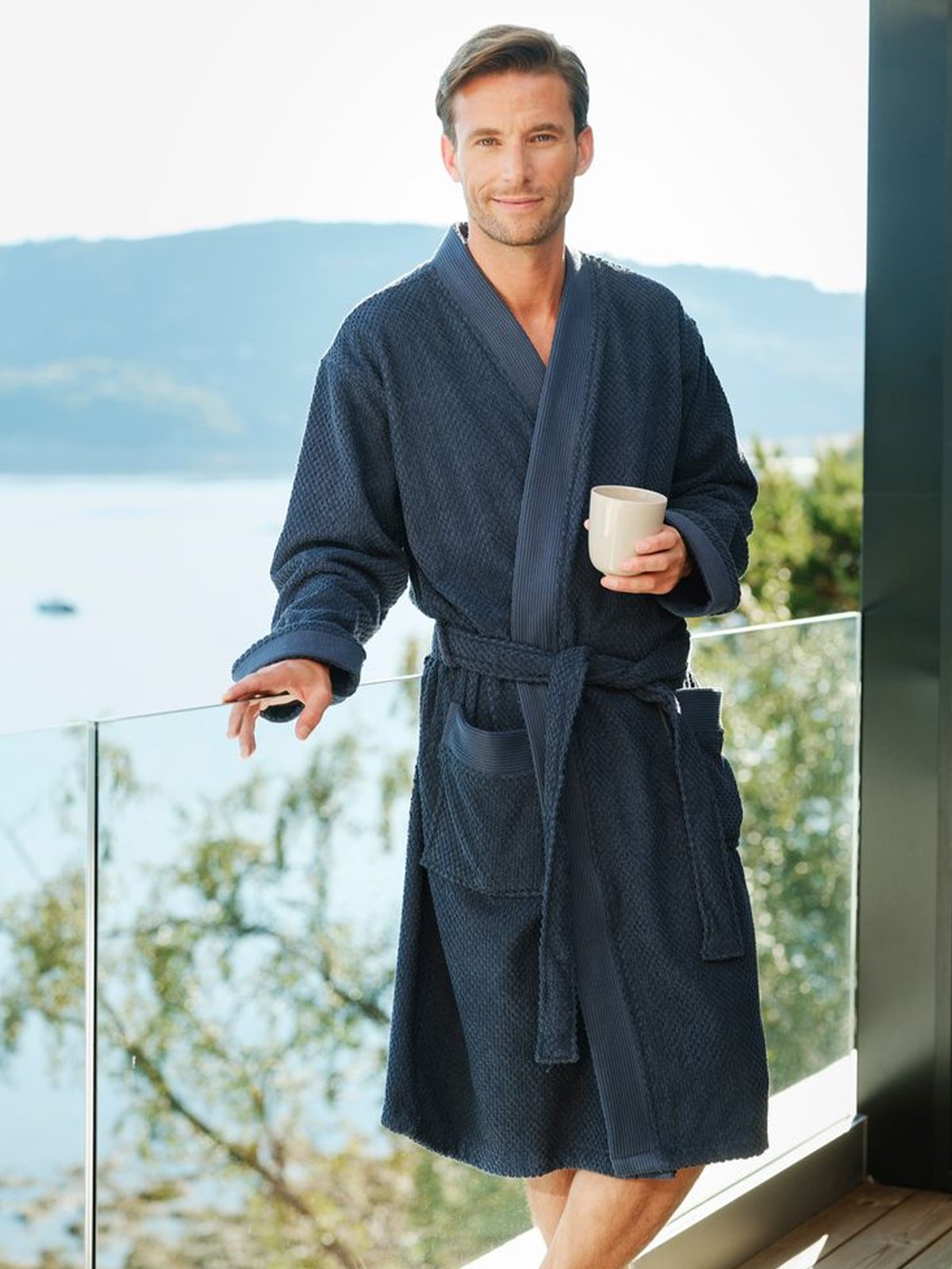 Høie Luno Morgenkåpe Blå