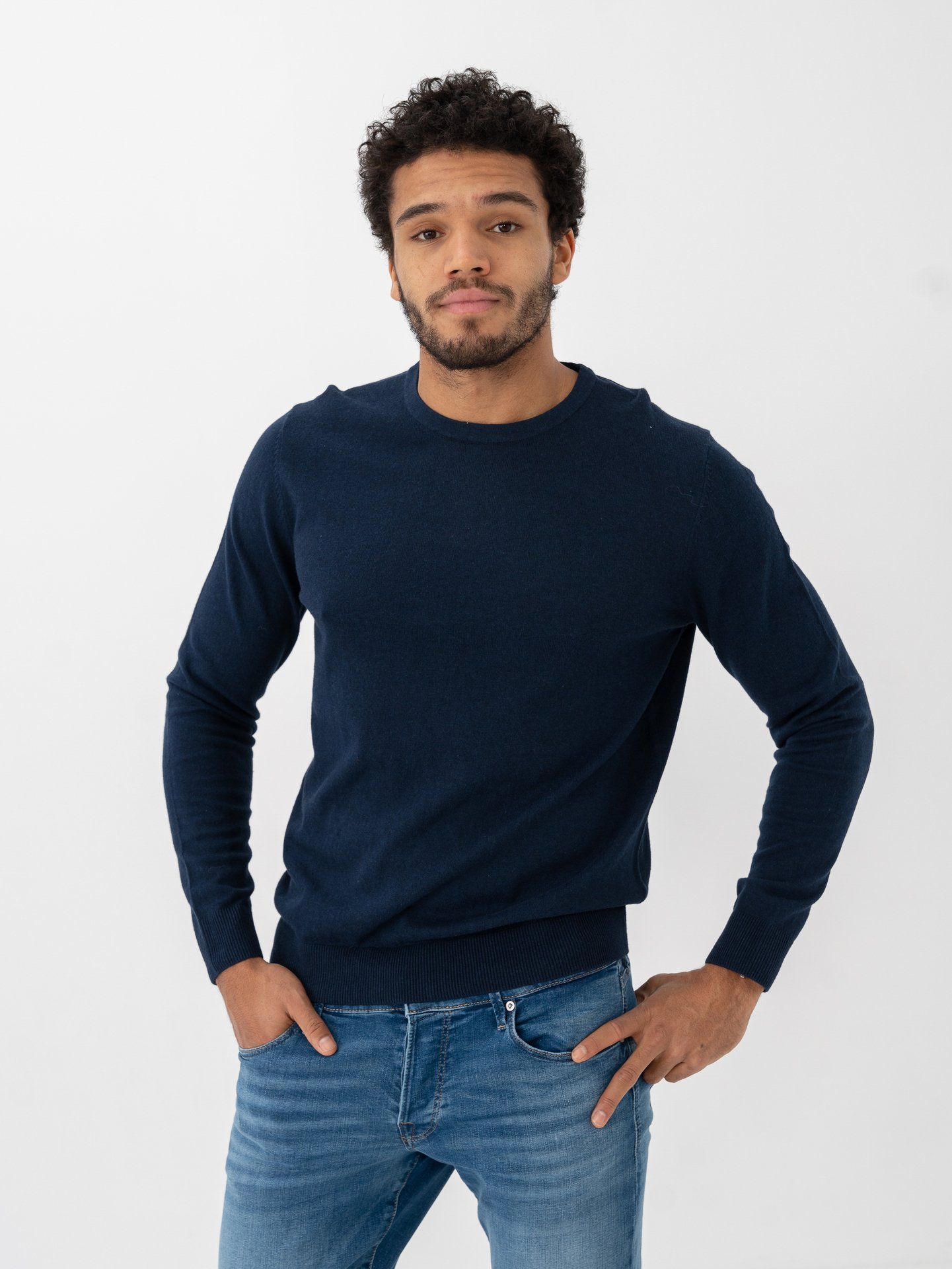 Jack and Jones Emil Knit Crew Neck Blå