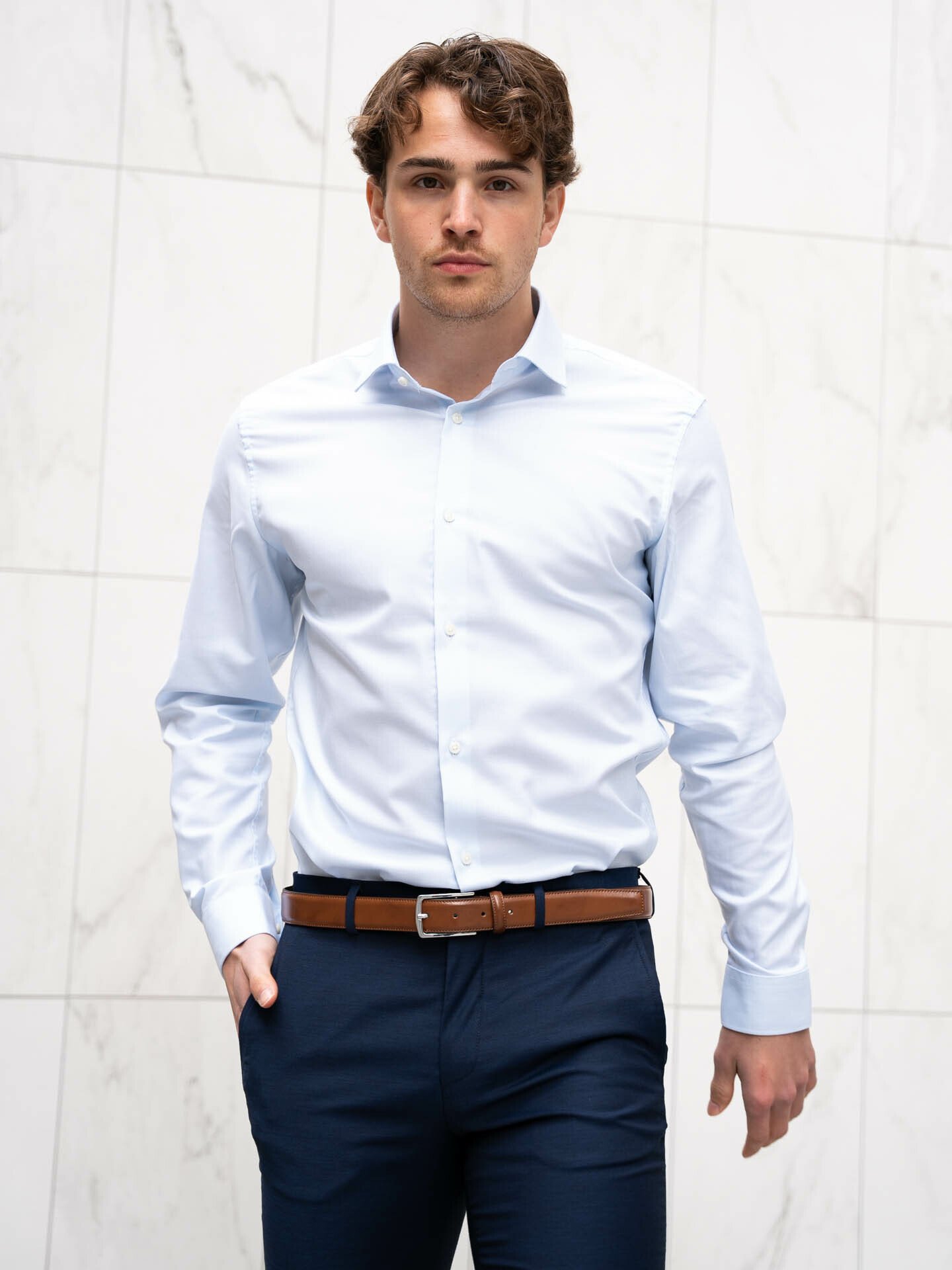 Jack and Jones Parker Shirt Long Sleeve Cashmere Blue