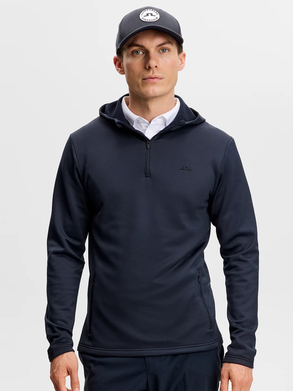 J.LINDEBERG Aerial Quarter Zip Hood JL Navy