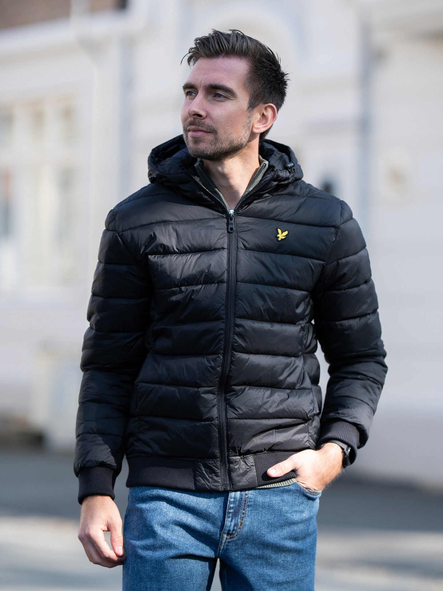 Lyle & Scott Wadded Jacket Jet Black