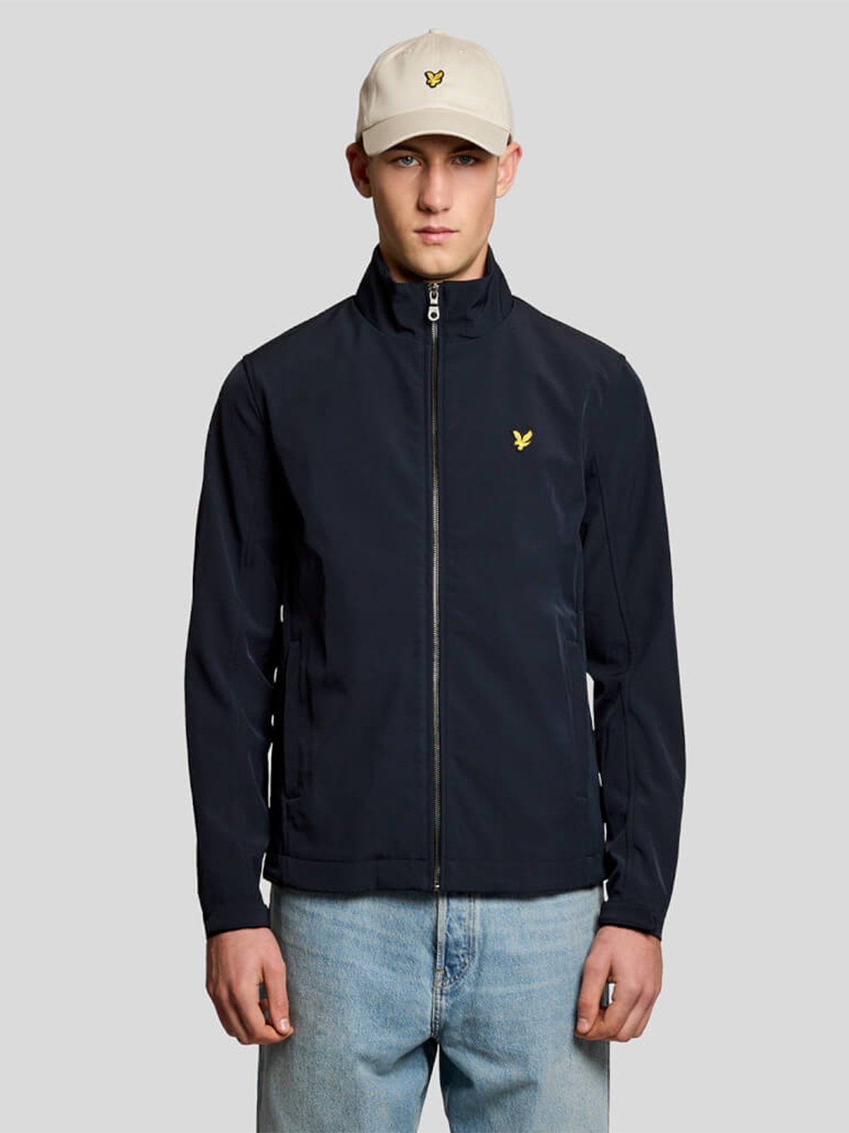 Lyle & Scott Mesh Back Softshell Funnel Neck Jacket Darn Navy