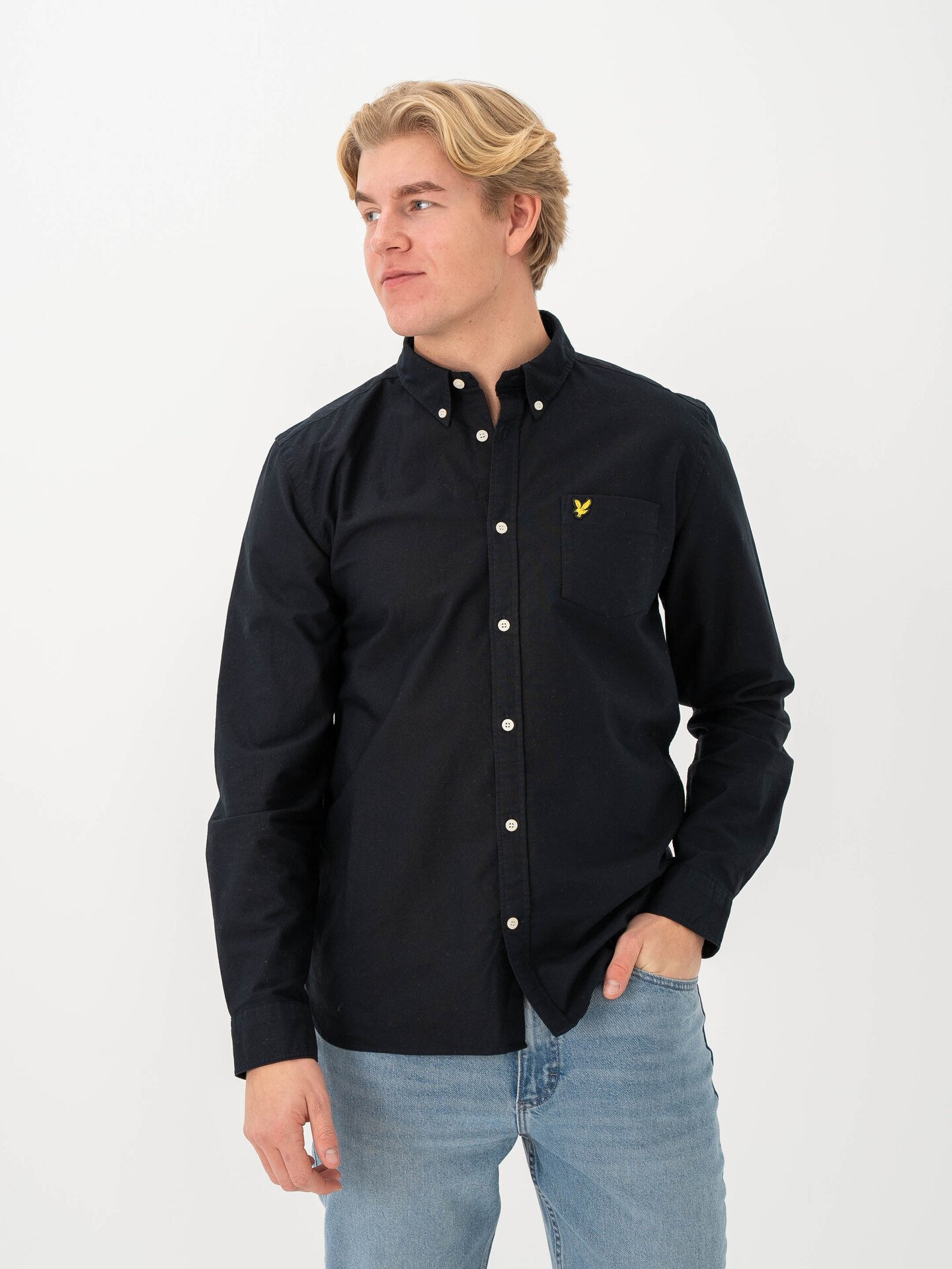 Lyle & Scott Plain Oxford Shirt Z271 Dark Navy
