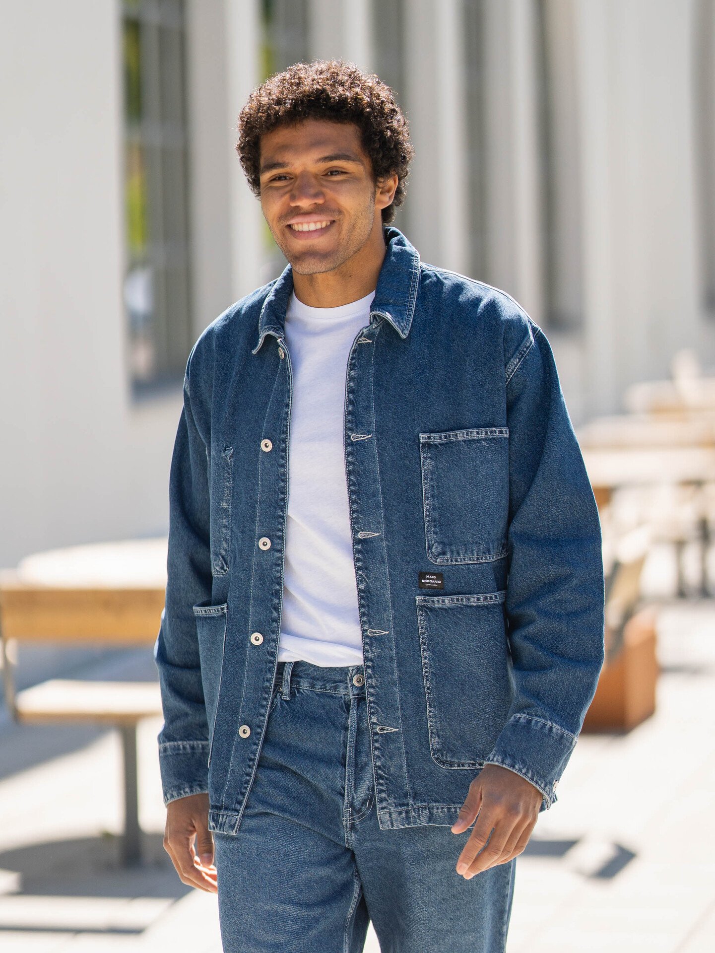 Mads Nørgaard Texas Chore Jacket Blue Wash