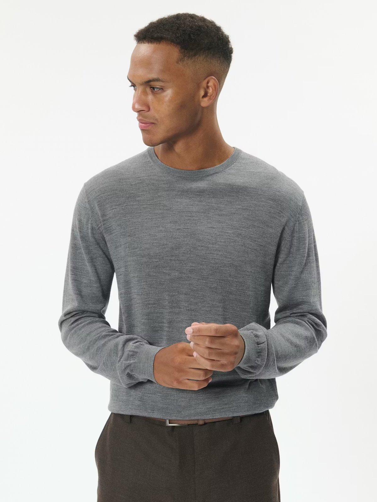 Matinique Grate Wool Pullover Med.Grey Melange