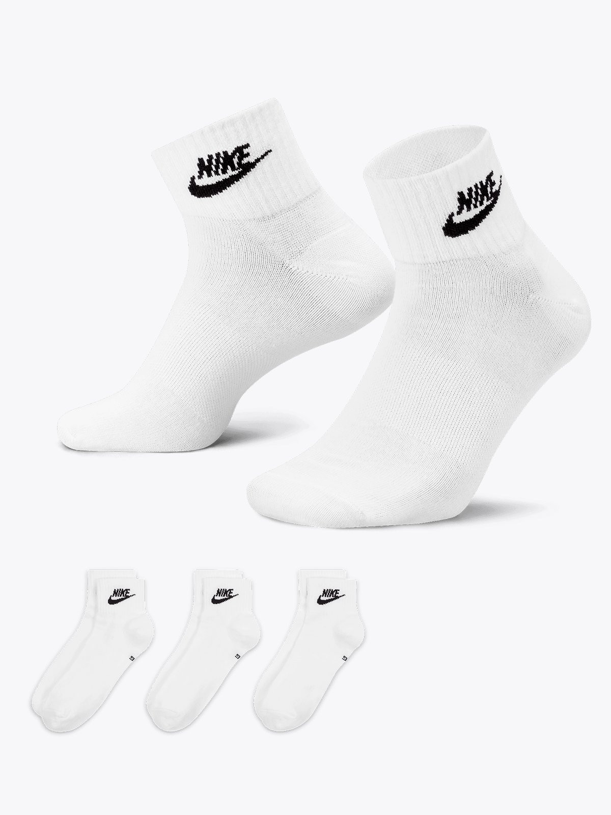 Nike Ankle Essential Socks 3pk White / Black