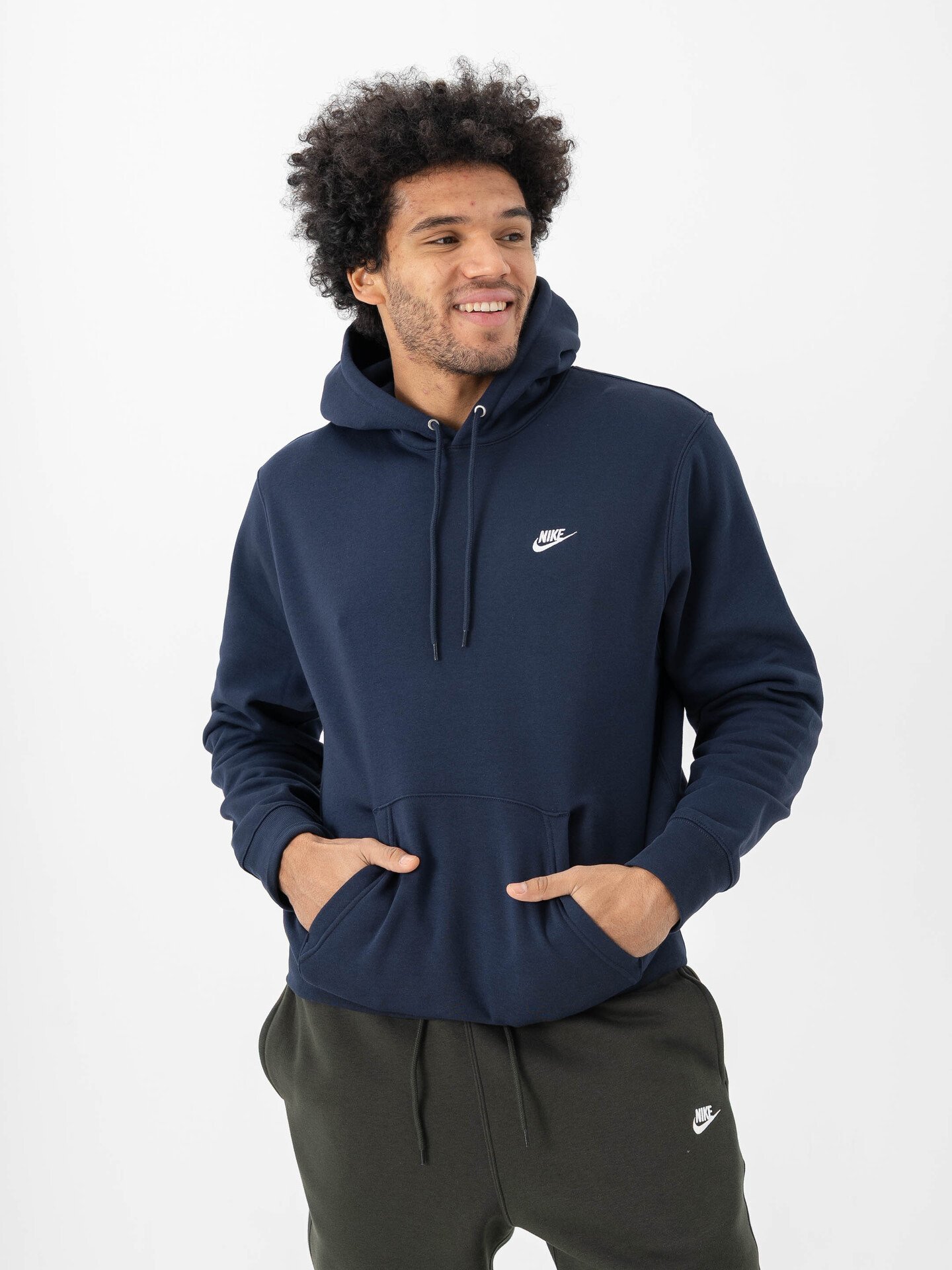 Nike Club Pullover Fleece Hoodie Obsidian / White