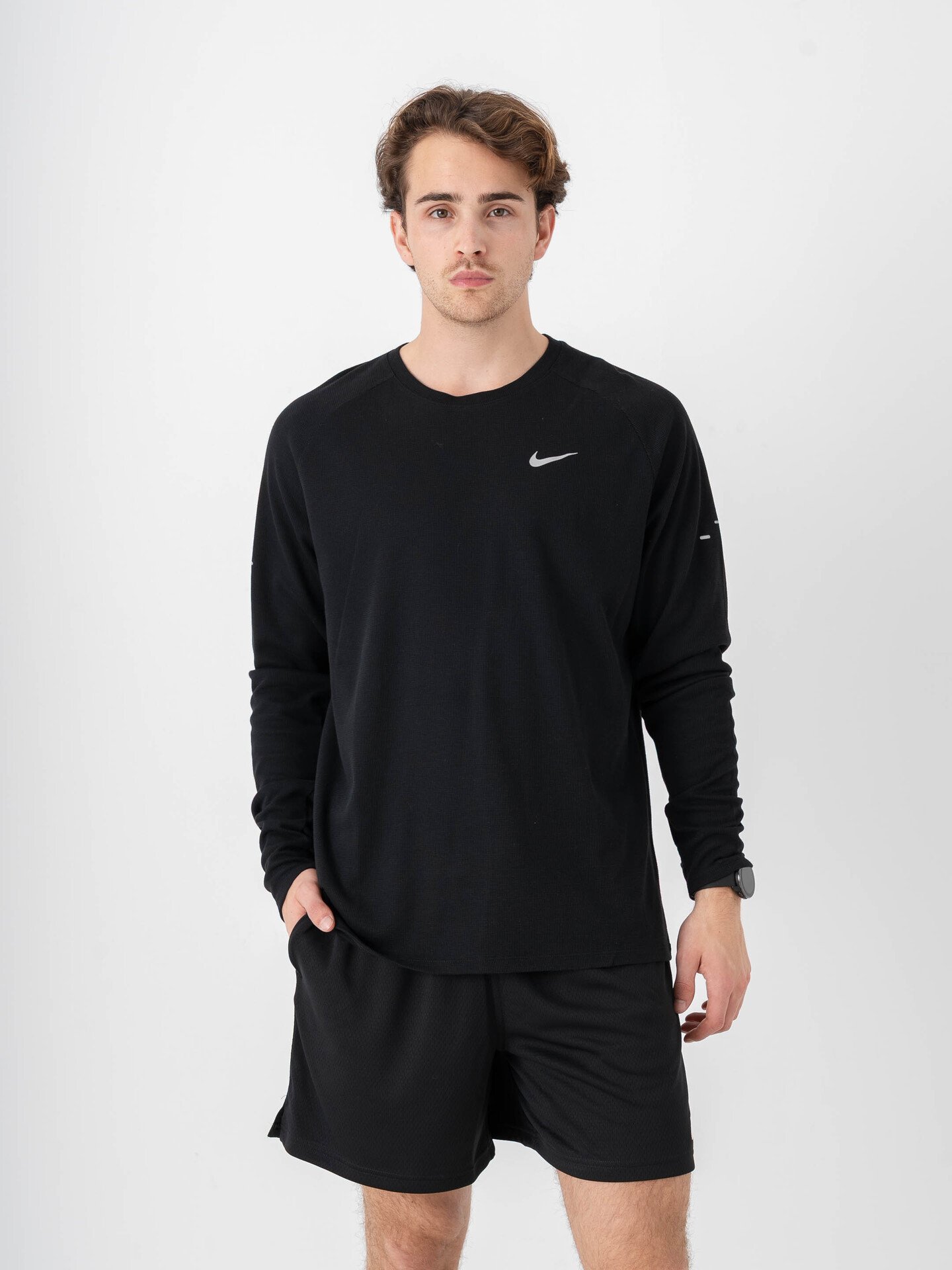 Nike Dri-Fit Stride Waffle Crew Black / Reflective Silver
