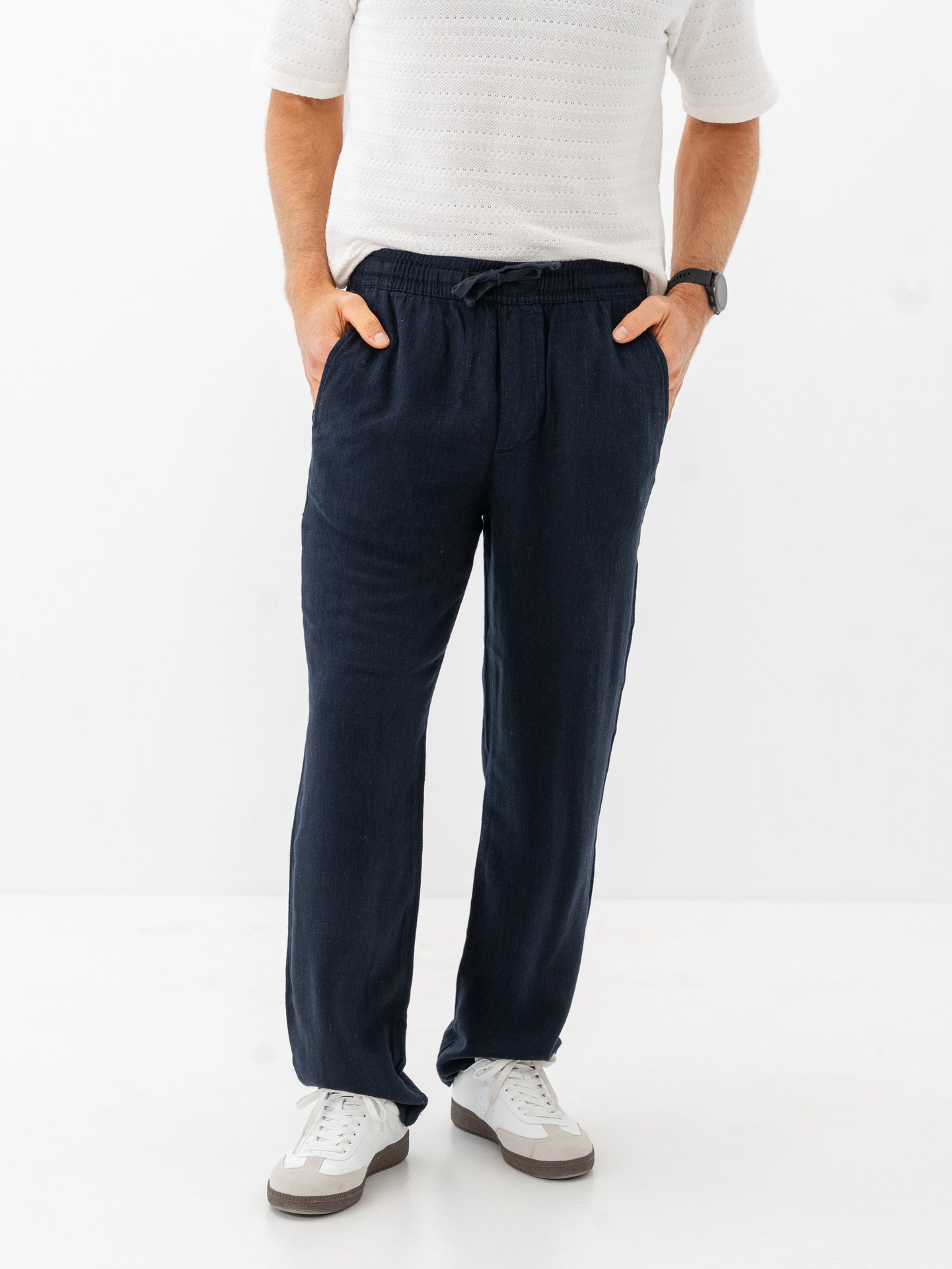 Only & Sons Sinus Loose Visc Lin Pnt Dark Navy