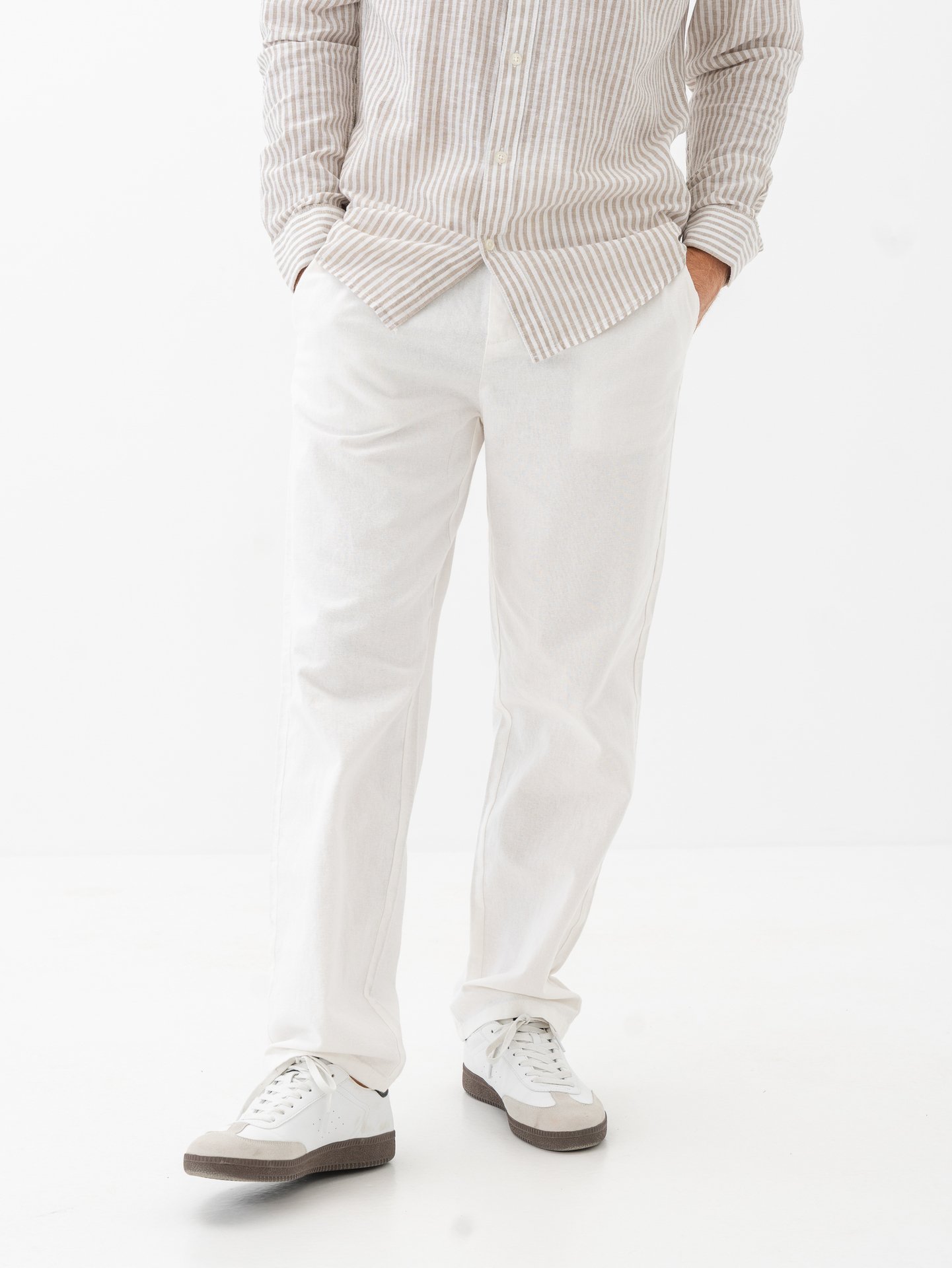Only & Sons Sinus Loose Cotton Linen Pant Bright White