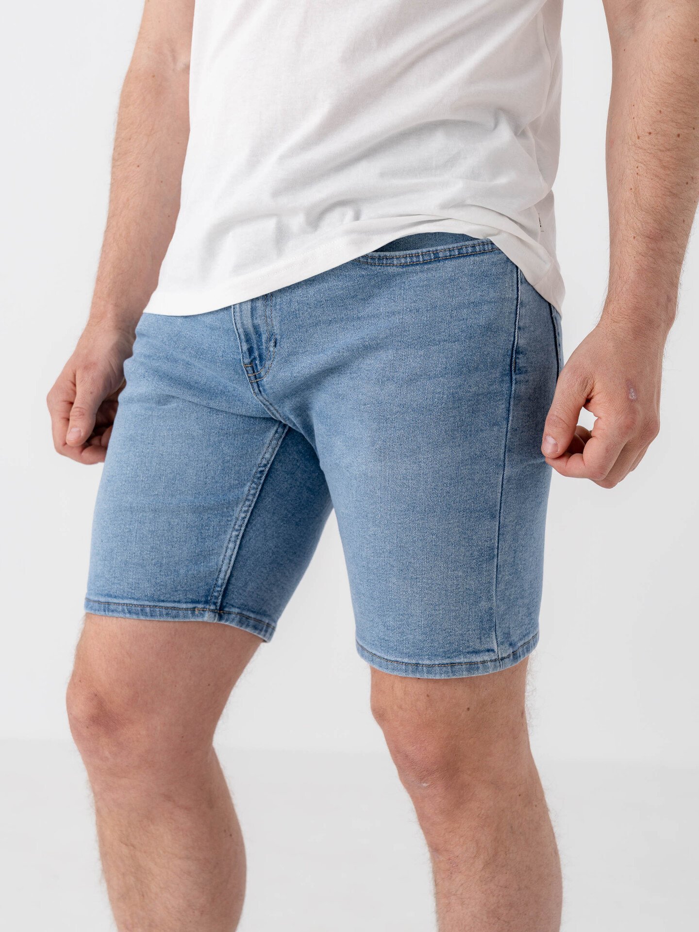 Only & Sons Weft Denim Shorts Light Blue Denim
