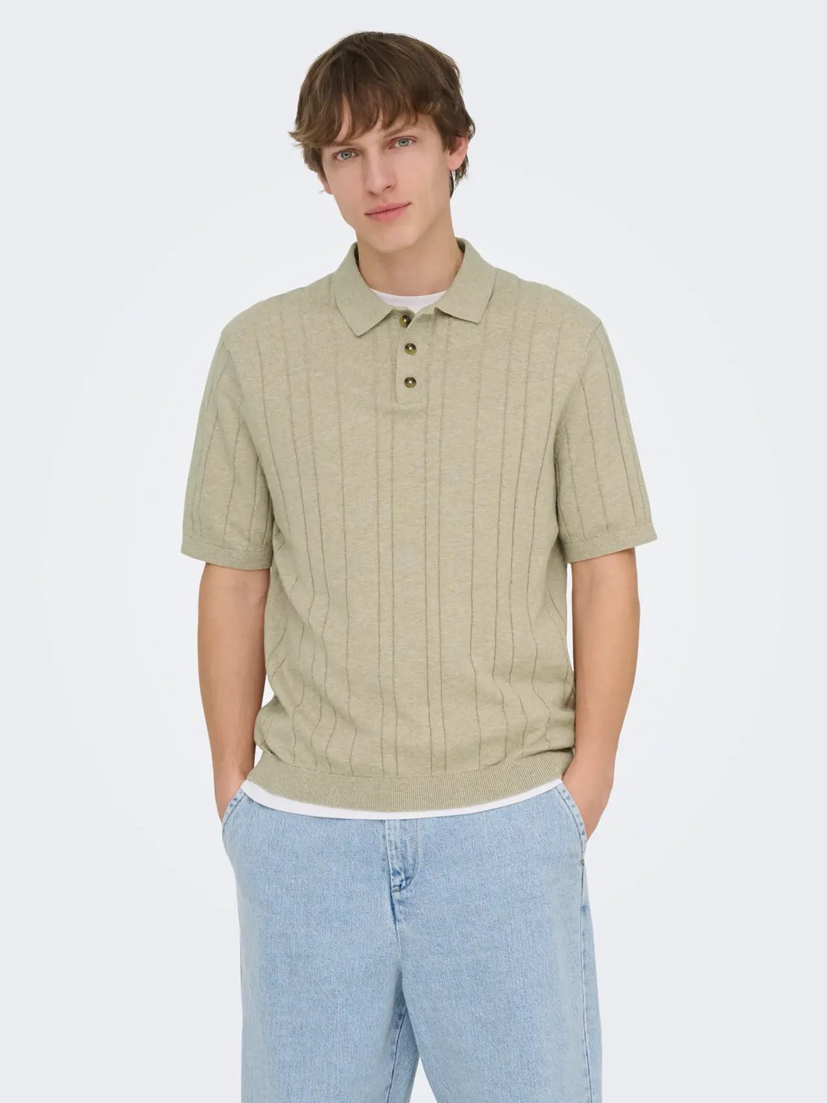 Only & Sons Sofus Regular Short Sleeve Polo Knit Pure Cashmere