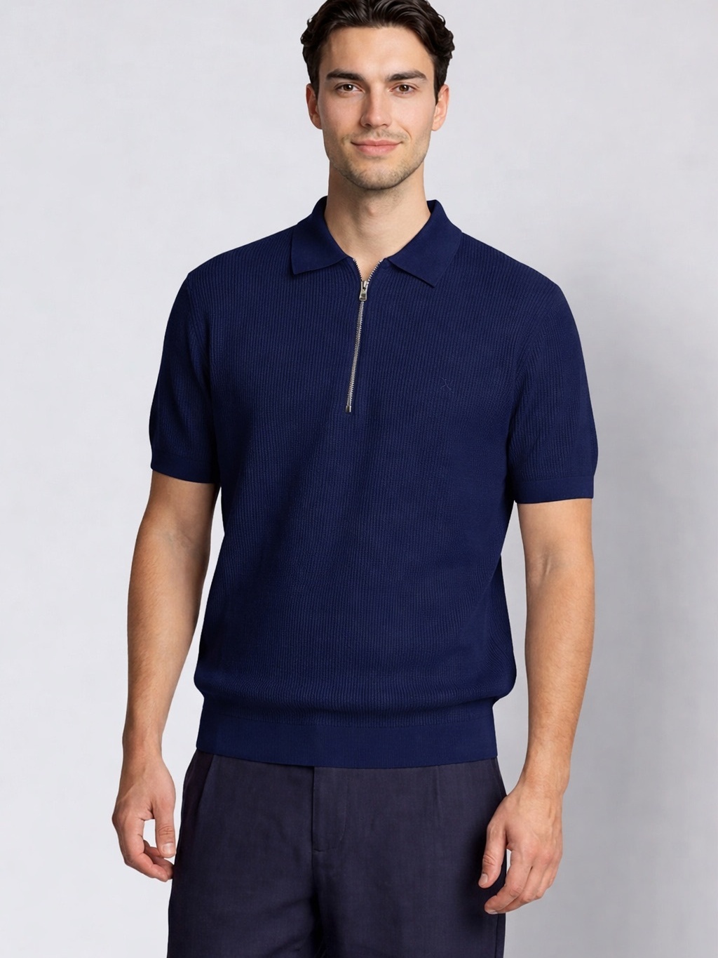 CLEAN CUT COPENHAGEN Karl Knitted Polo Navy
