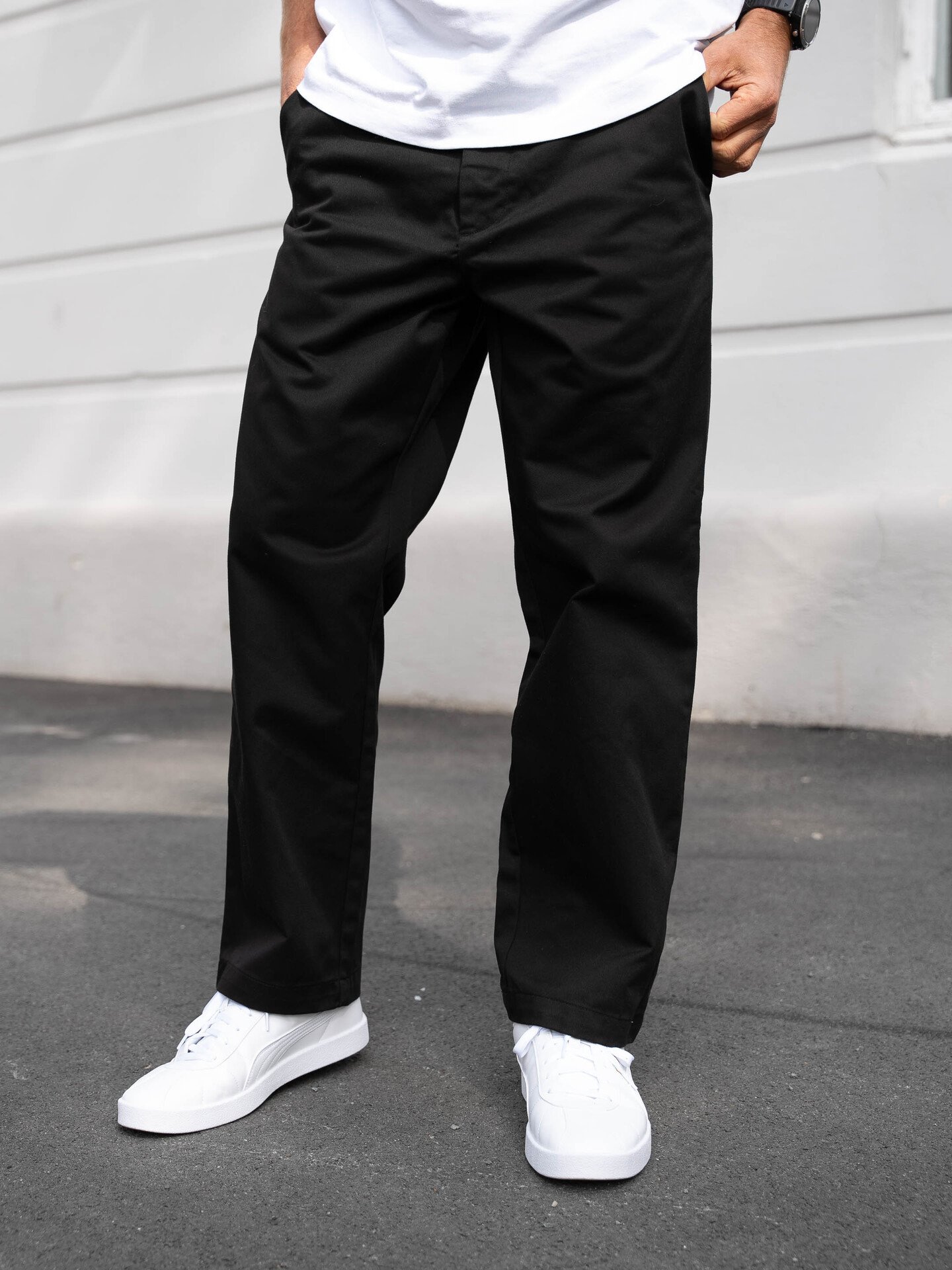 Solid Alann Cai Pants Black