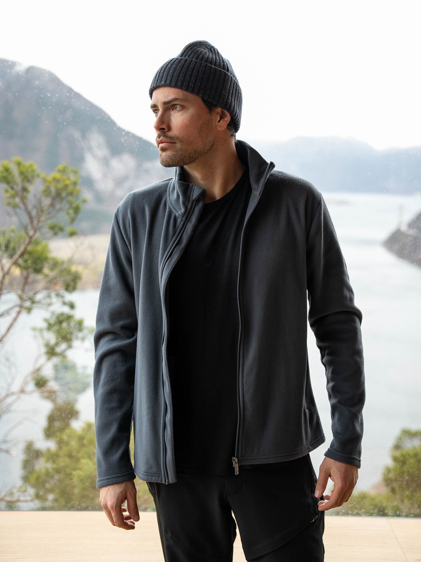 Twentyfour Finse 2.0 Long Zip Fleece H Blekkblå