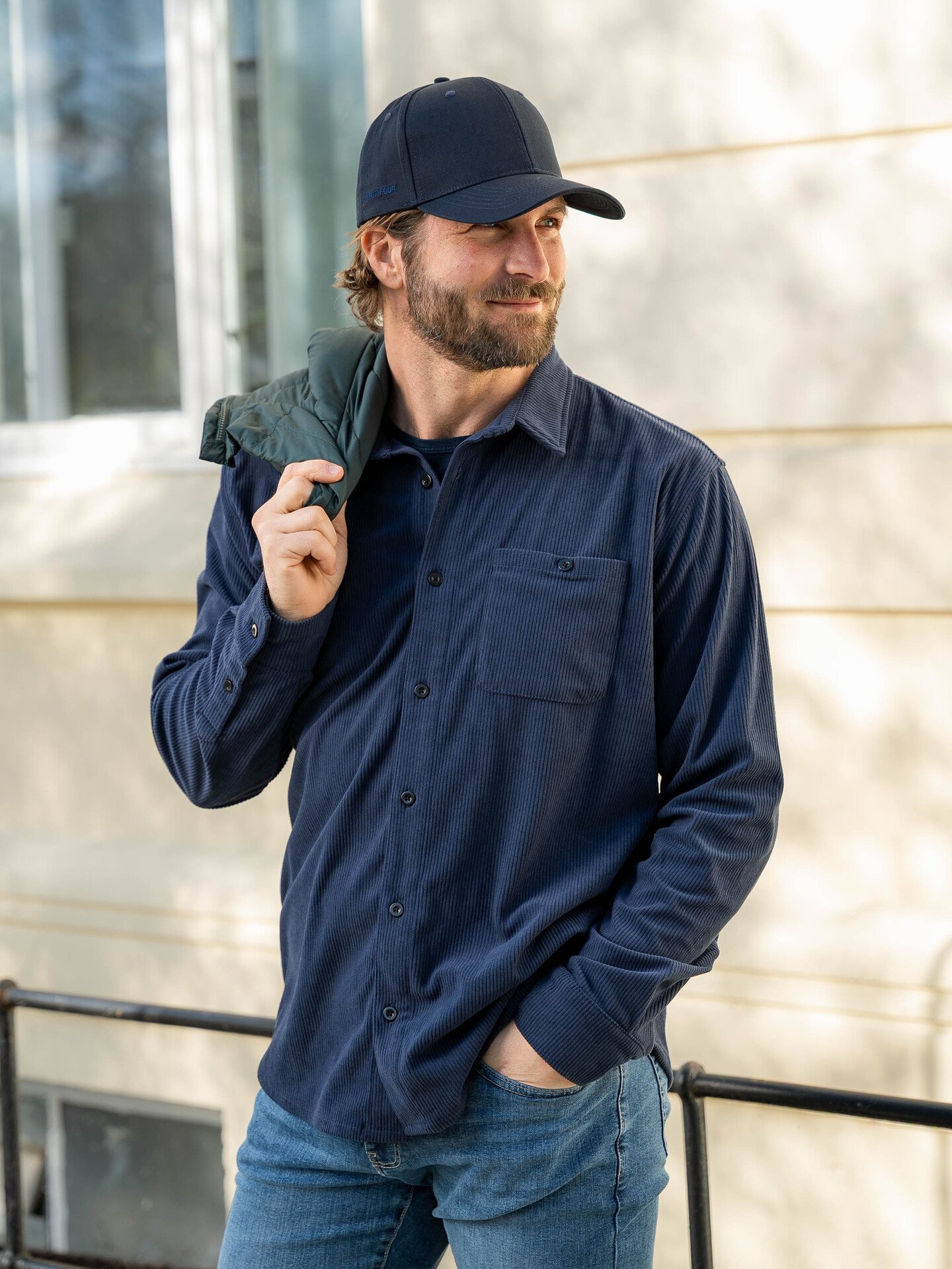 Twentyfour Mode Cord Skjorte Marine