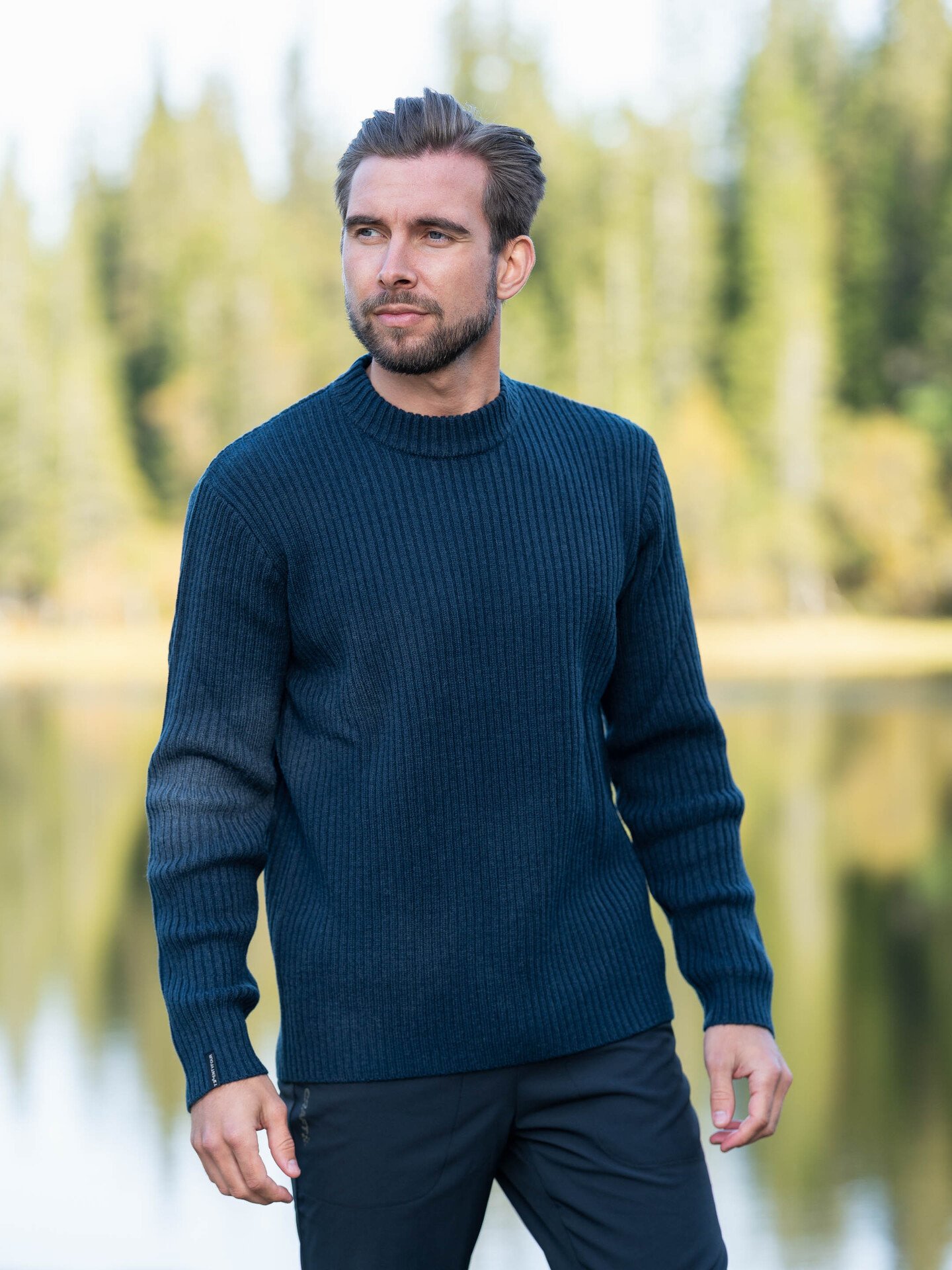 Twentyfour Mode Rib RN Sweater Marine
