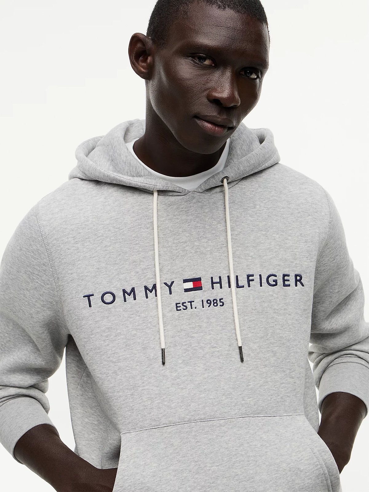 Tommy Hilfiger Core Tommy Logo Hoody Cloud Htr