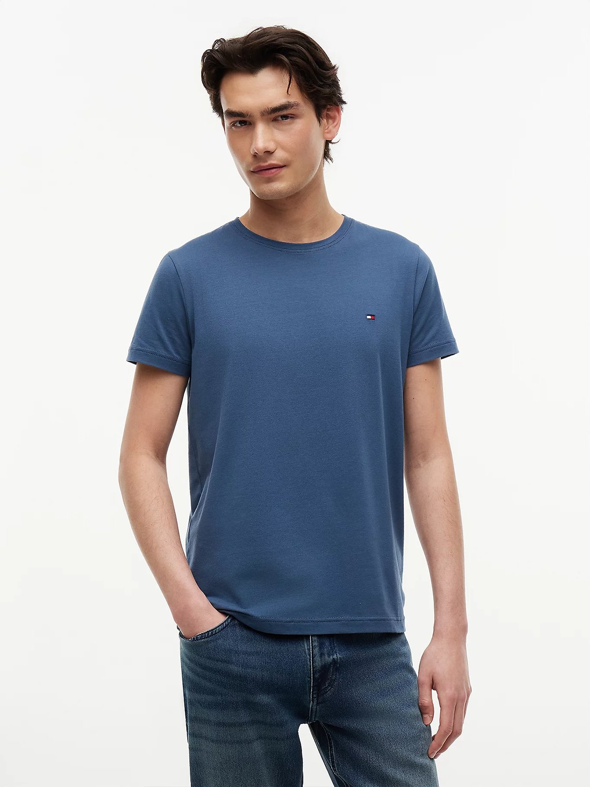 Tommy Hilfiger Stretch Slim Fit Tee Aegean Sea