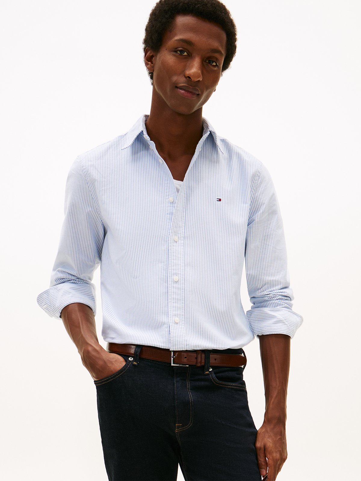 Tommy Hilfiger Heritage Oxford Stripe Regular Fit Shirt Blå