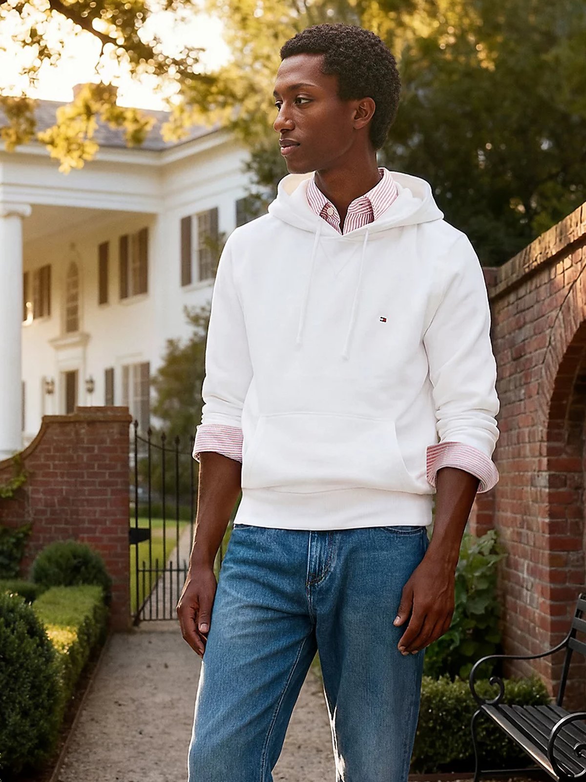 Tommy Hilfiger Essential Fleece Hoody White