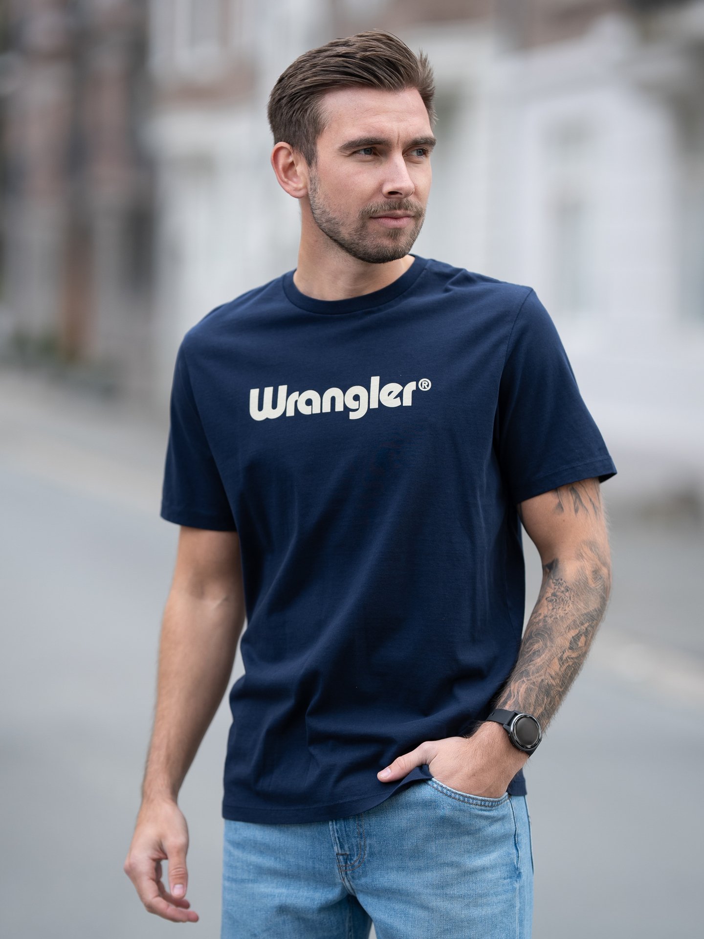 Wrangler Logo Tee Navy