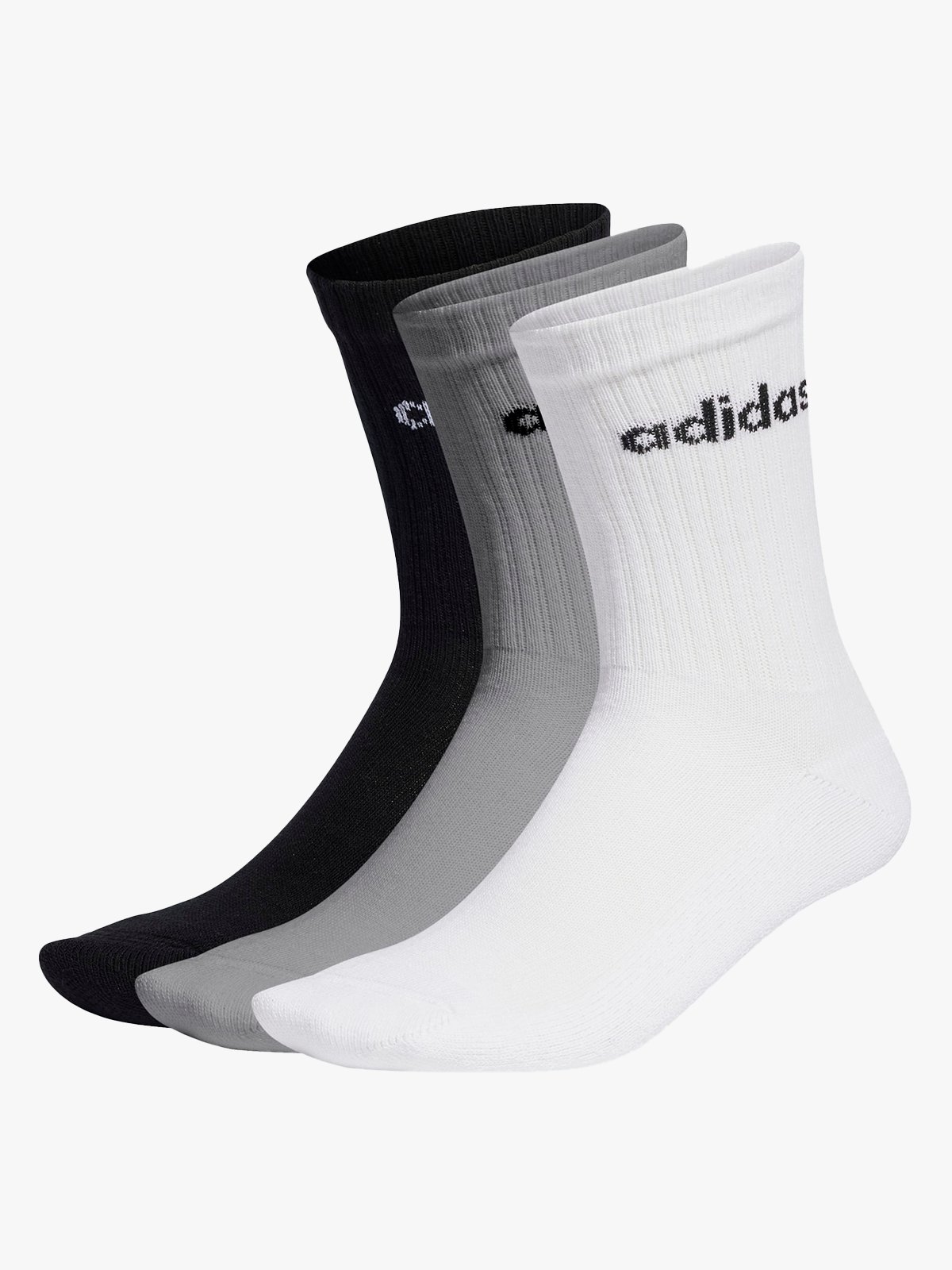 adidas Crew 3 Pack Grey / White / Black