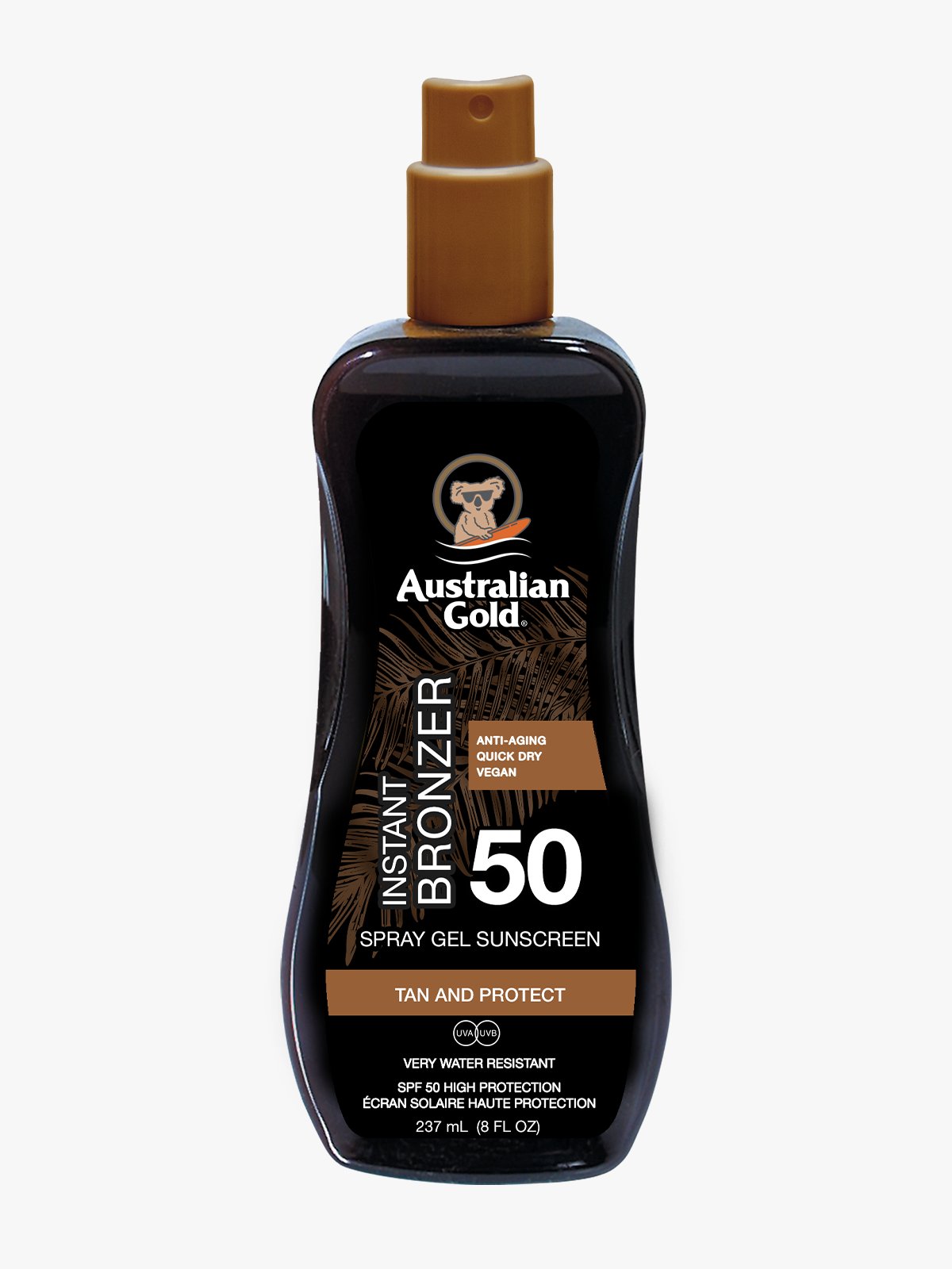 Australian Gold SPF 50 Spray Gel with Bronzer Flerfarget