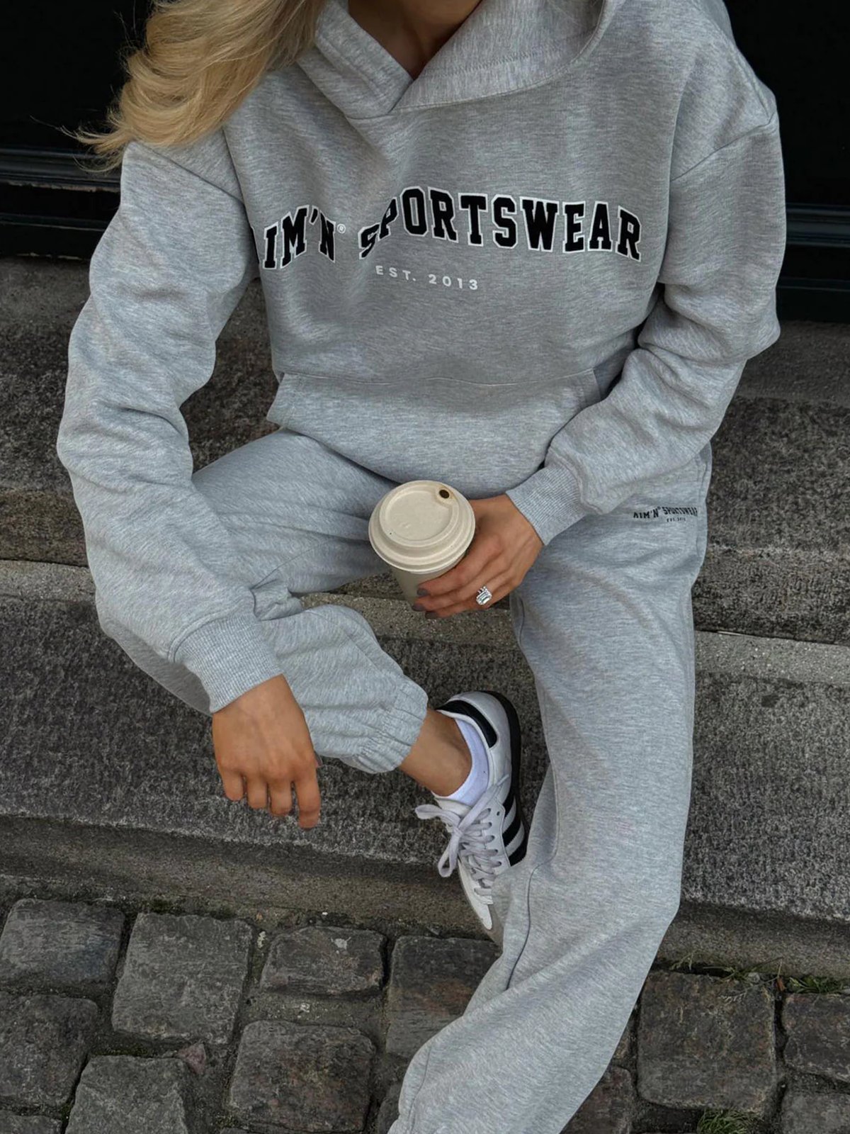 Aim'n Varsity Sweat Hood Grey Melange