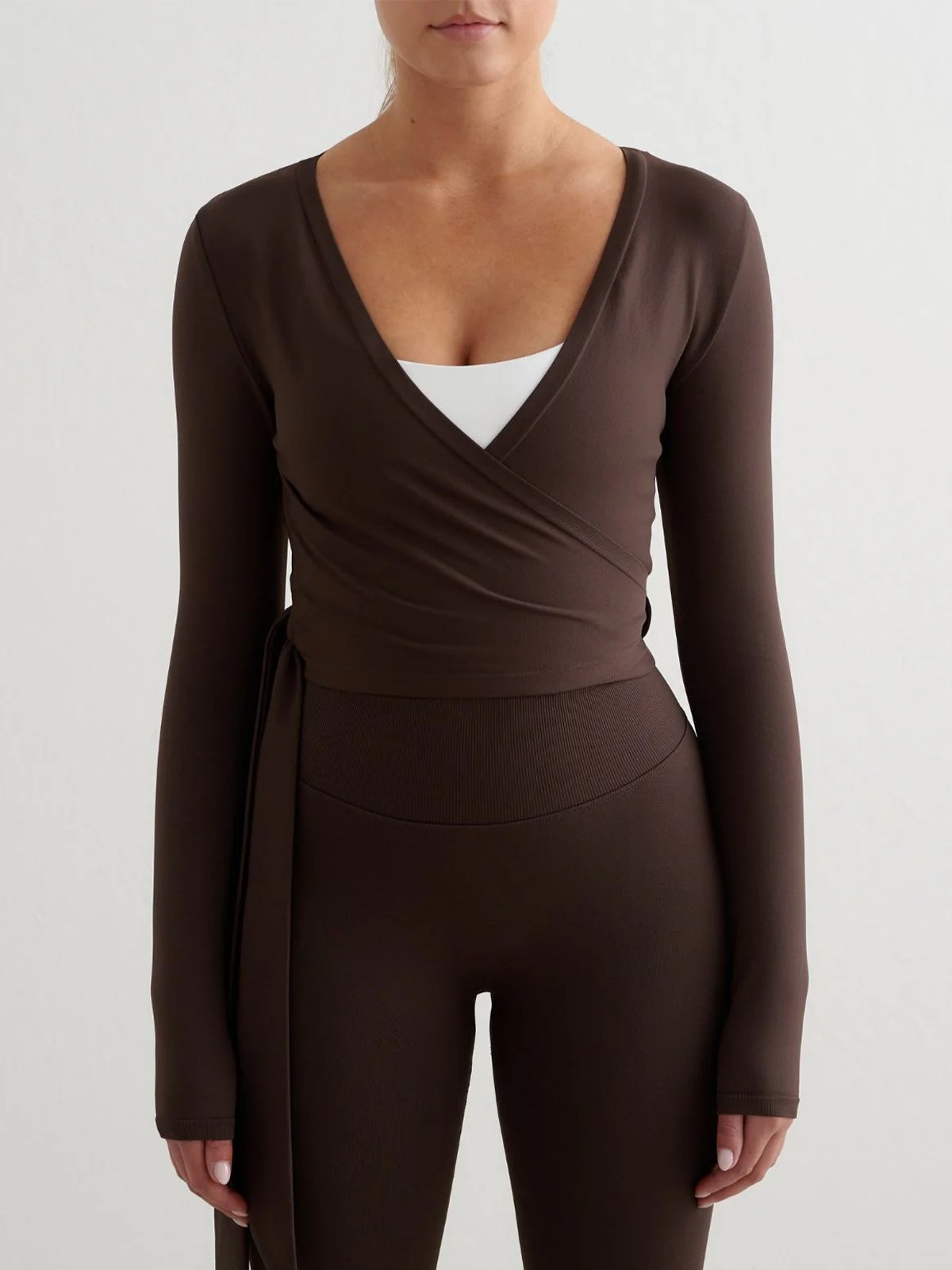 Aim'n Shape Seamless Wrap Top Chocolate