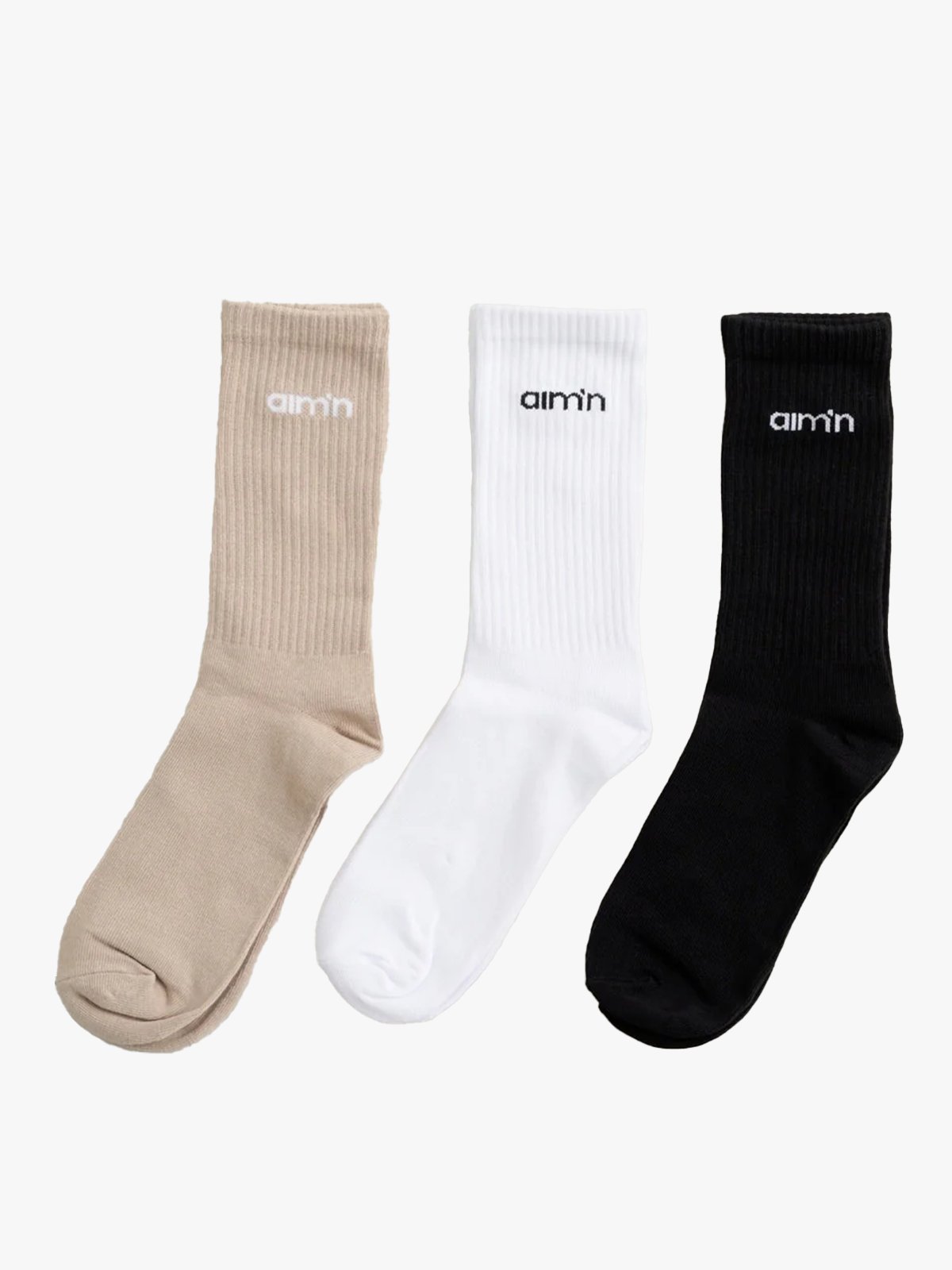 Aim'n Logo Socks 3-Pack BEIGE MELANGE