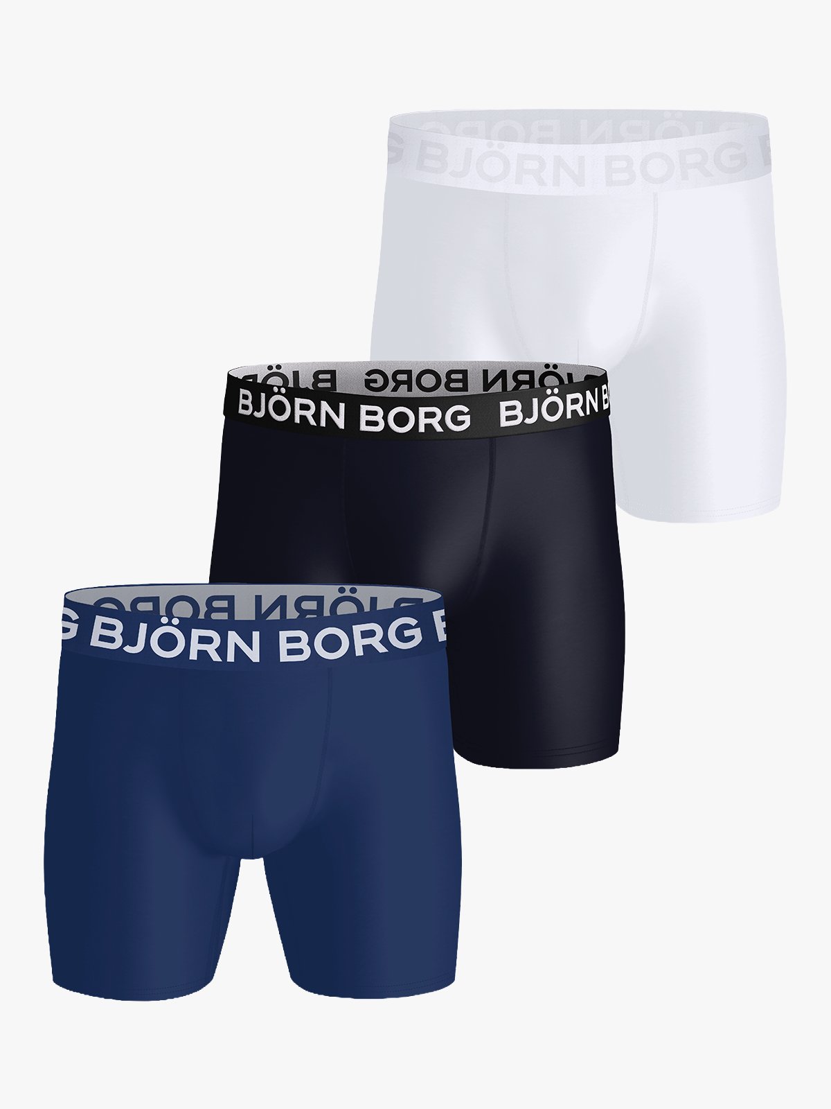 Björn Borg Sports Microfiber Boxer 3-Pack White / Navy Blue / Black