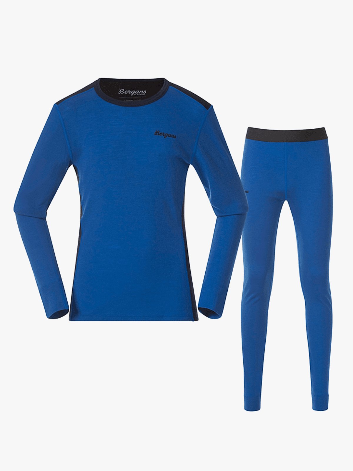 Bergans Allround Merino Baselayer Set Kids/Junior Space Blue / Navy Blue