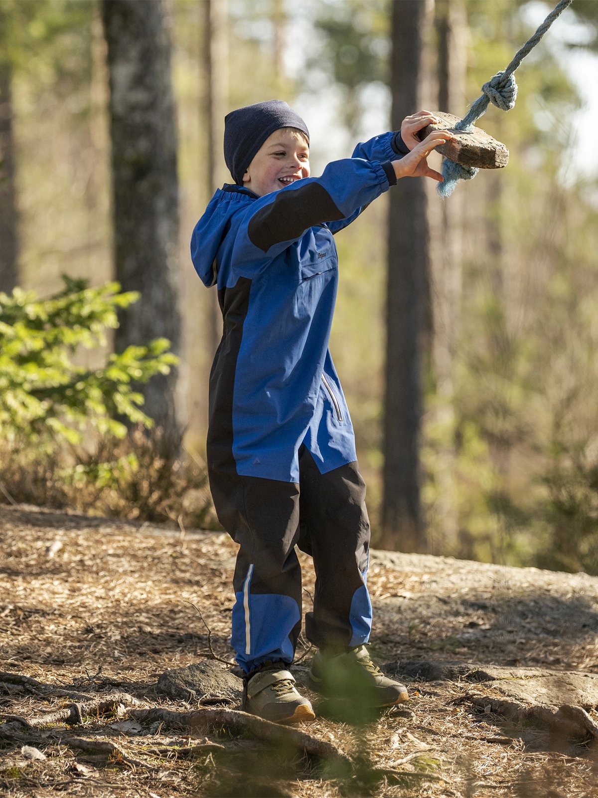 Bergans Lilletind Kids Coverall Olympic Blue / Dark Shadow Grey
