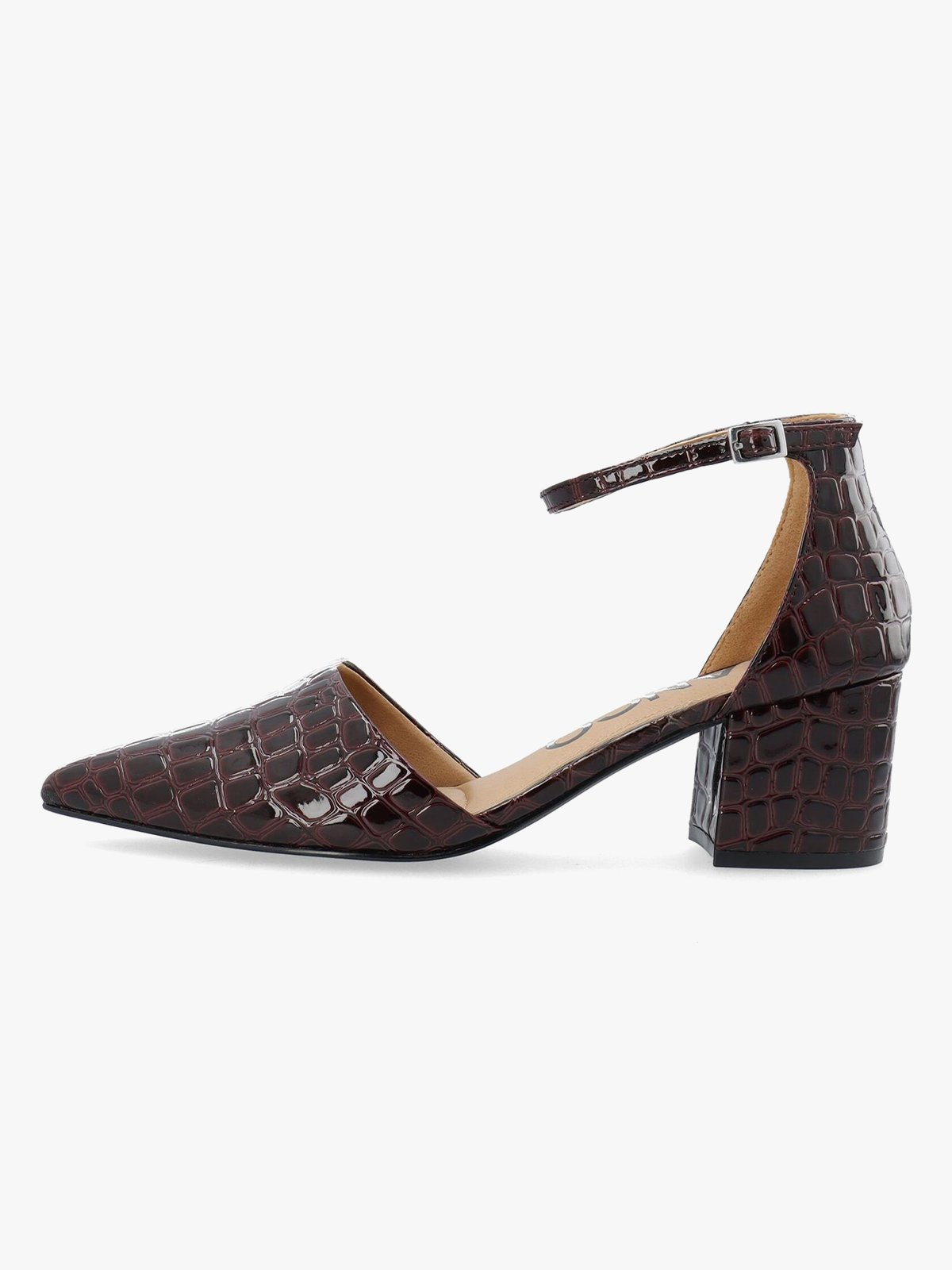 Bianco Devived Pump Faux Leather Burgundy Croco Patent