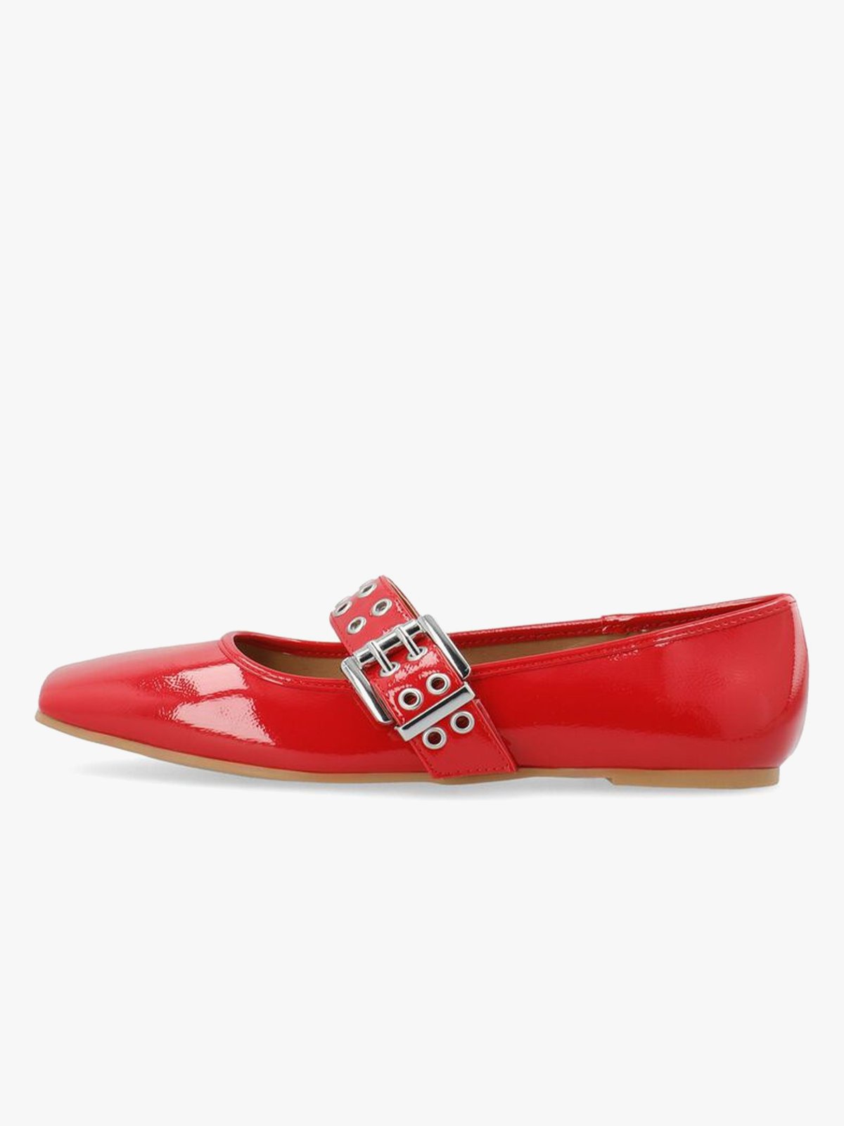 Bianco Rose Karré Mary Jane Flat Faux Leather RedPatent