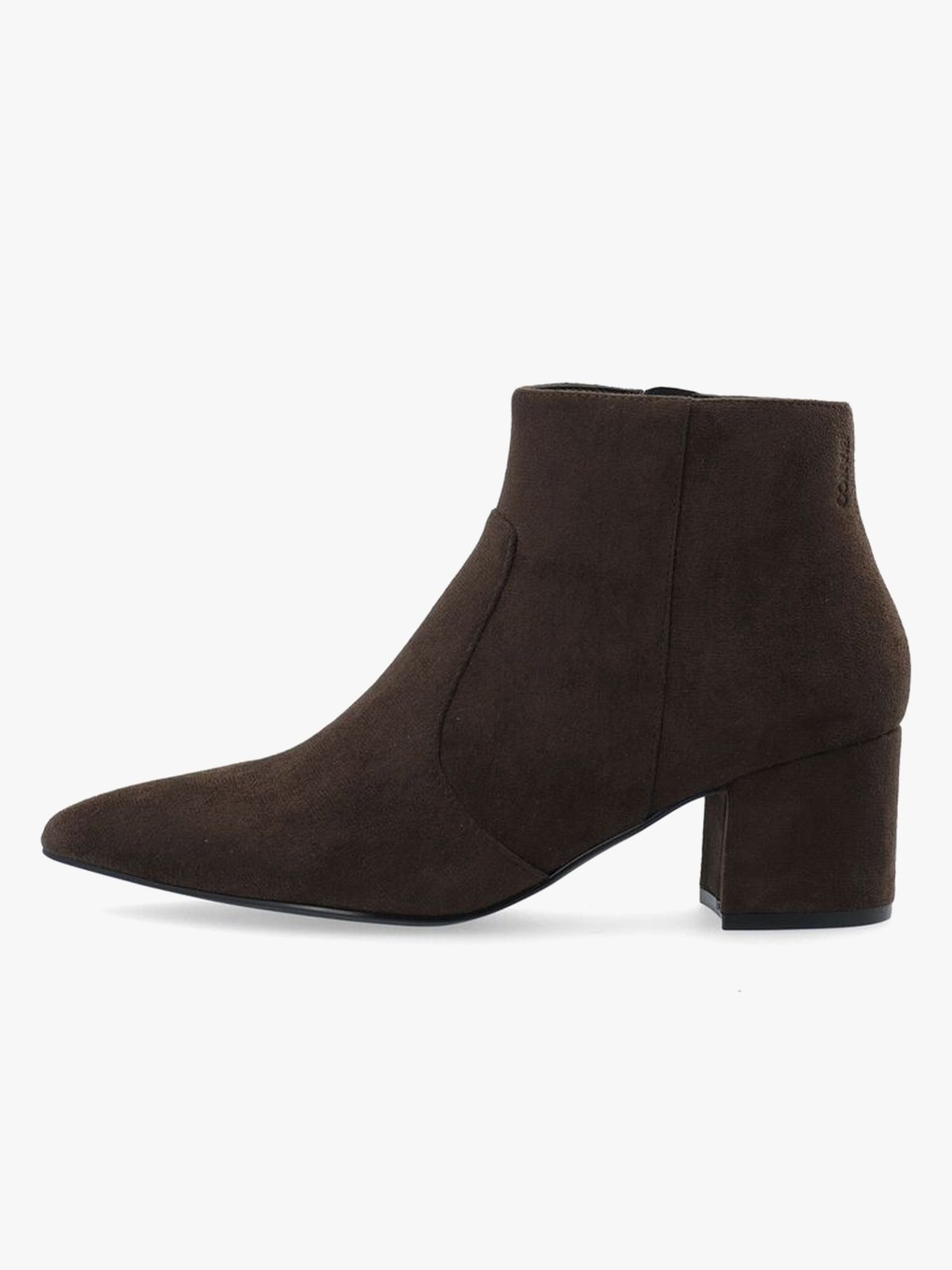 Bianco Devived Ankle Boot Smooth Faux Leather Dark Brown