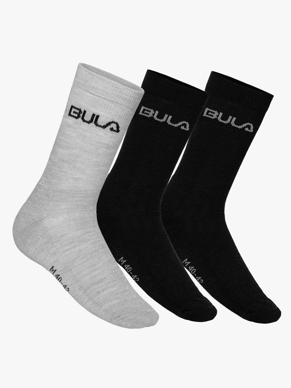 Bula 3-Pakk Giftbox Wool Socks Black / Grey