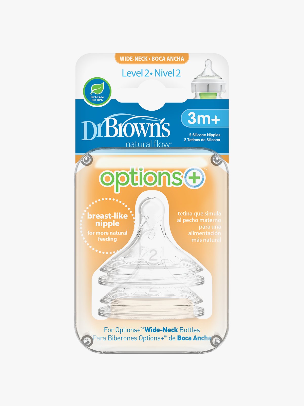 Dr Brown Wideneck Flaskesmokk str 2 Flerfarget